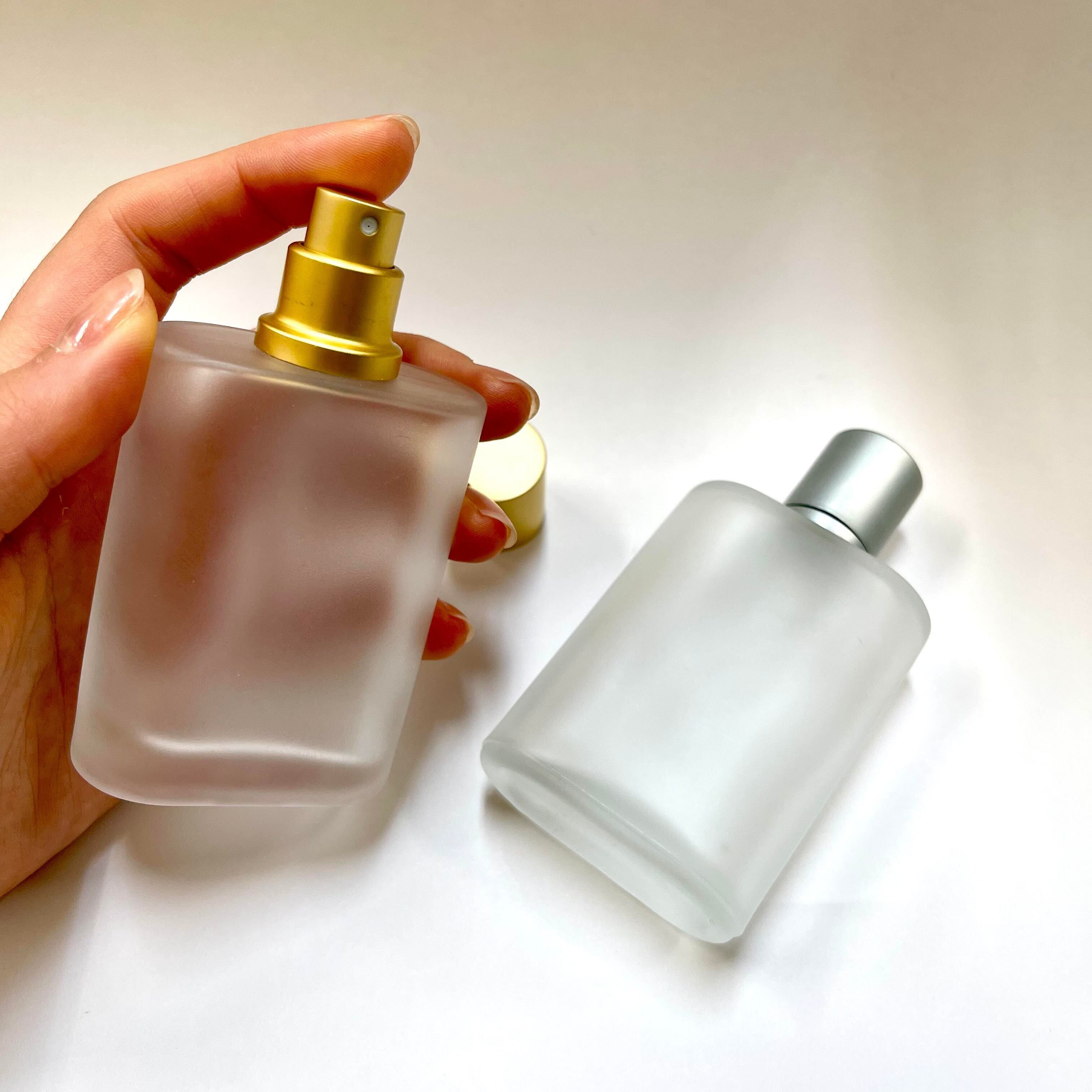 フロスト加工 スプレー瓶】50ml ゴールド / シルバー キャップ