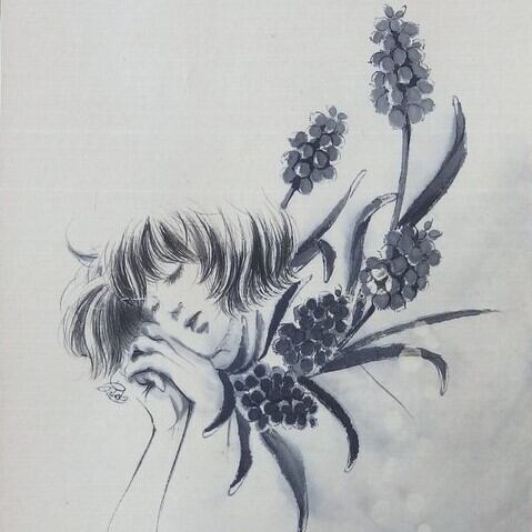 t長谷川潔の500部限定作品 「草花とアカリョム」真作保証 長谷川潔