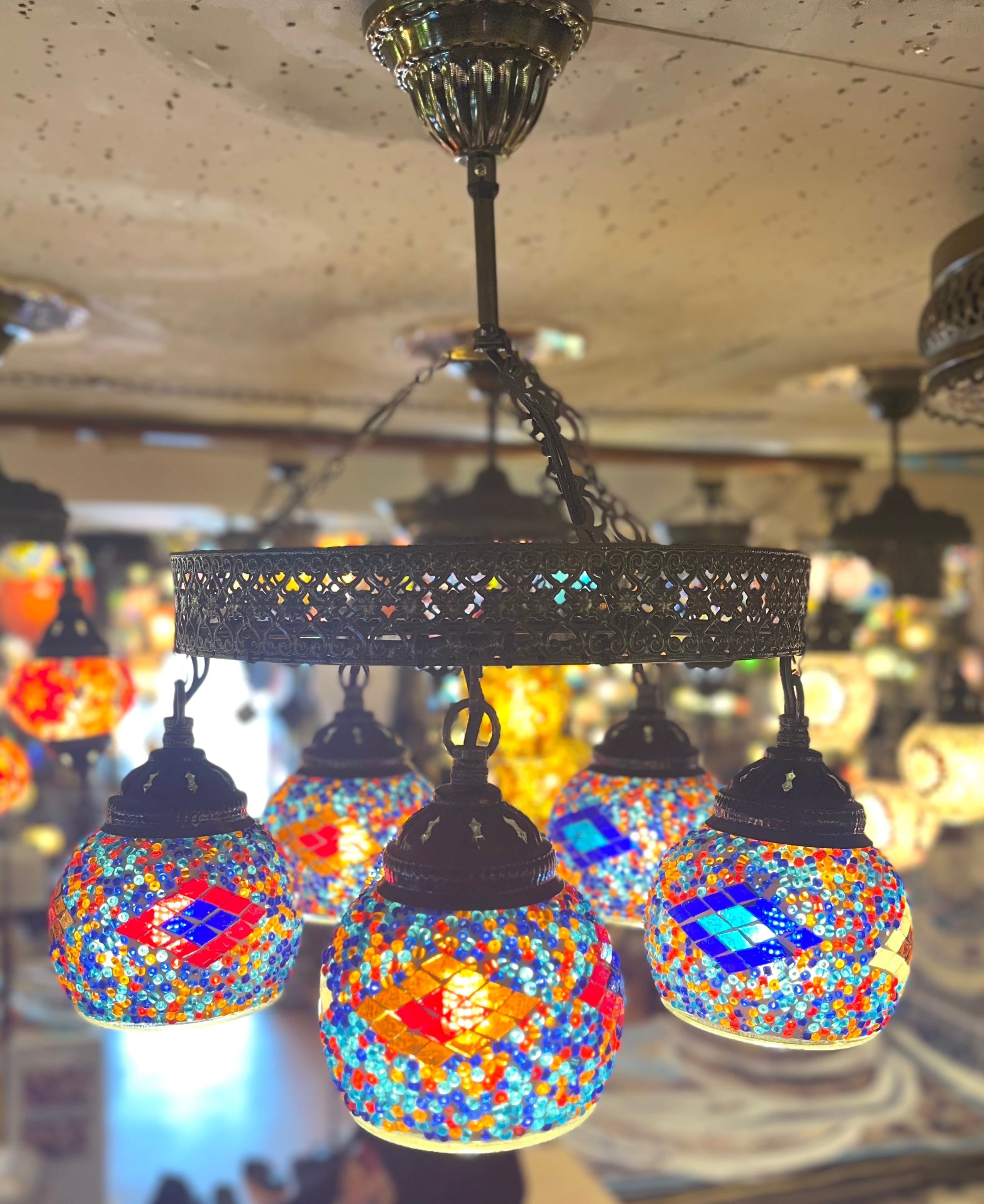 引掛けシーリング用 セール トルコランプ 職人手作り カラーガラス