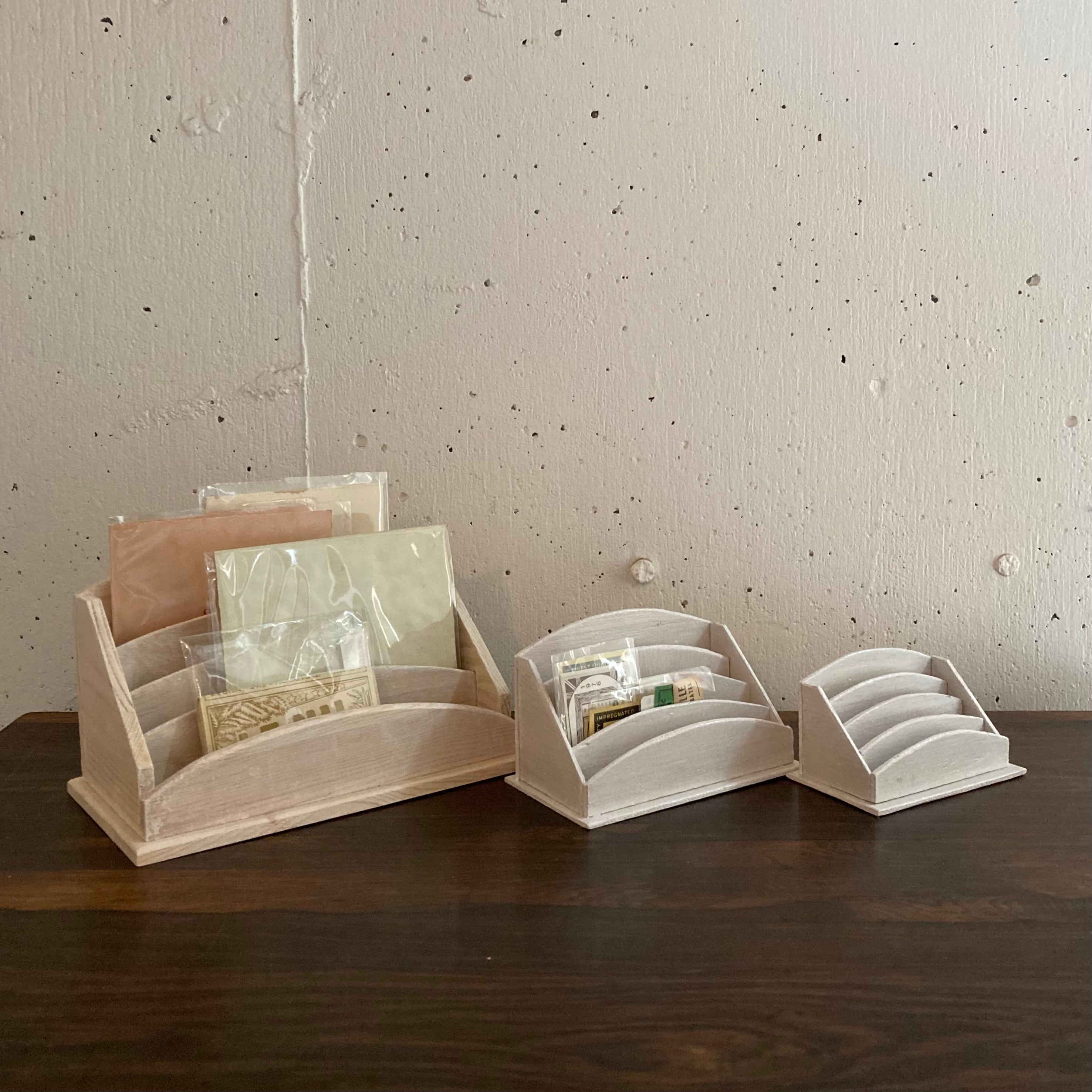 フランス レターラック 1/4サイズ 薄白 ハンドメイド カードホルダー