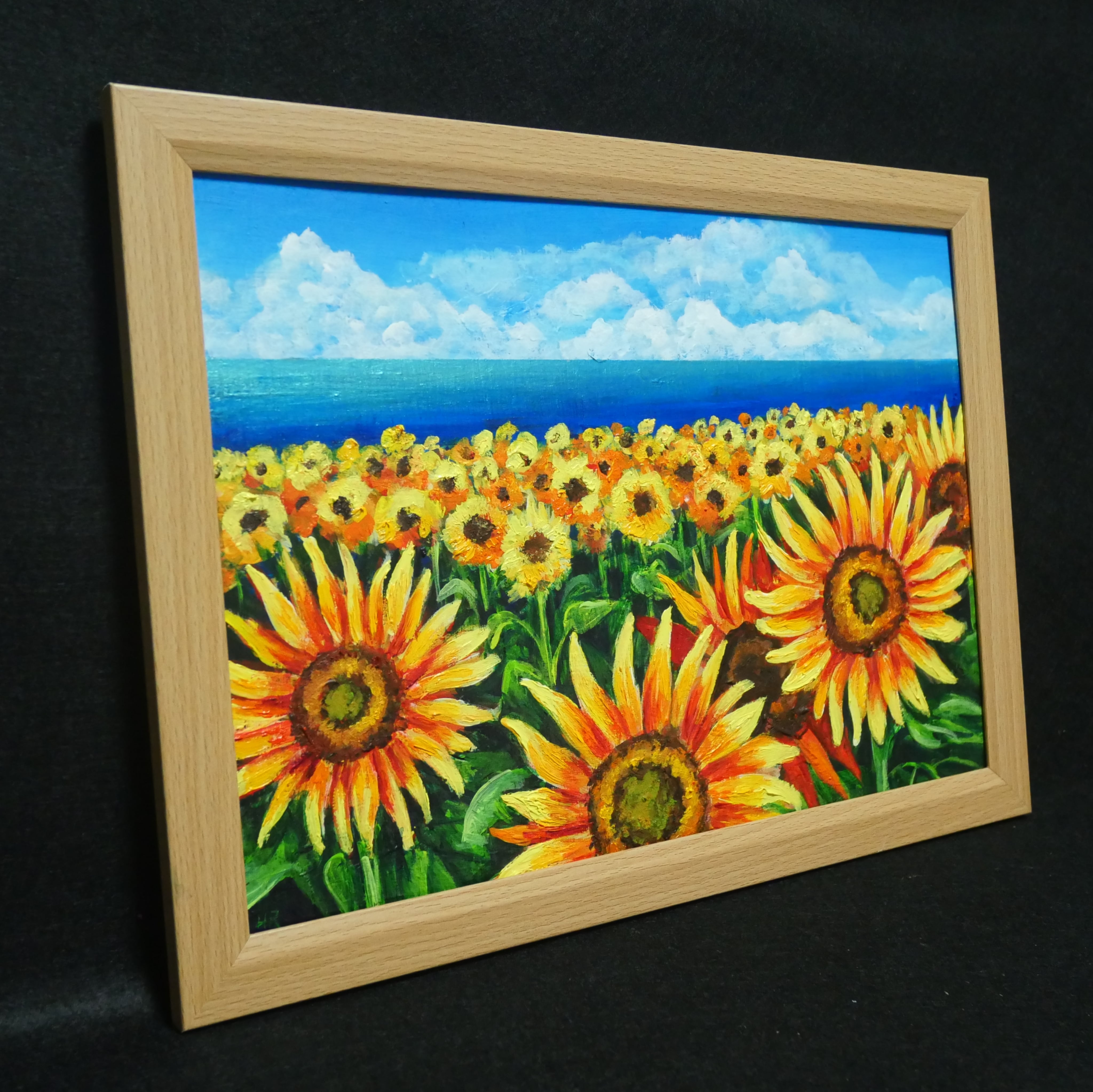 油絵 絵画 【ひまわりの楽園】 油絵 油彩 油彩画 絵 絵画 【ひまわりの