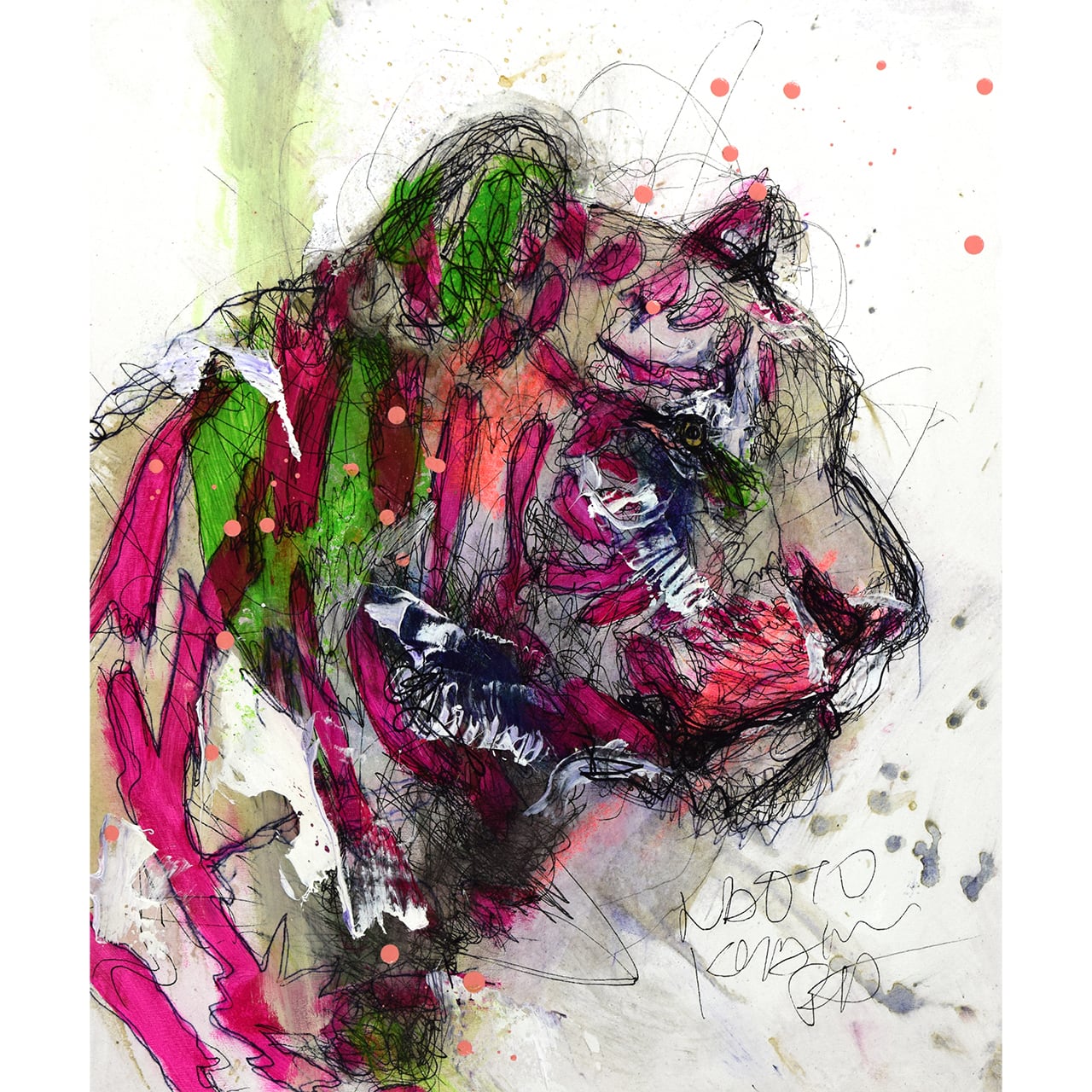 北村直登 原画 ウサギ 2016年 SMサイズ 北村直登 原画 ウサギ 2016年