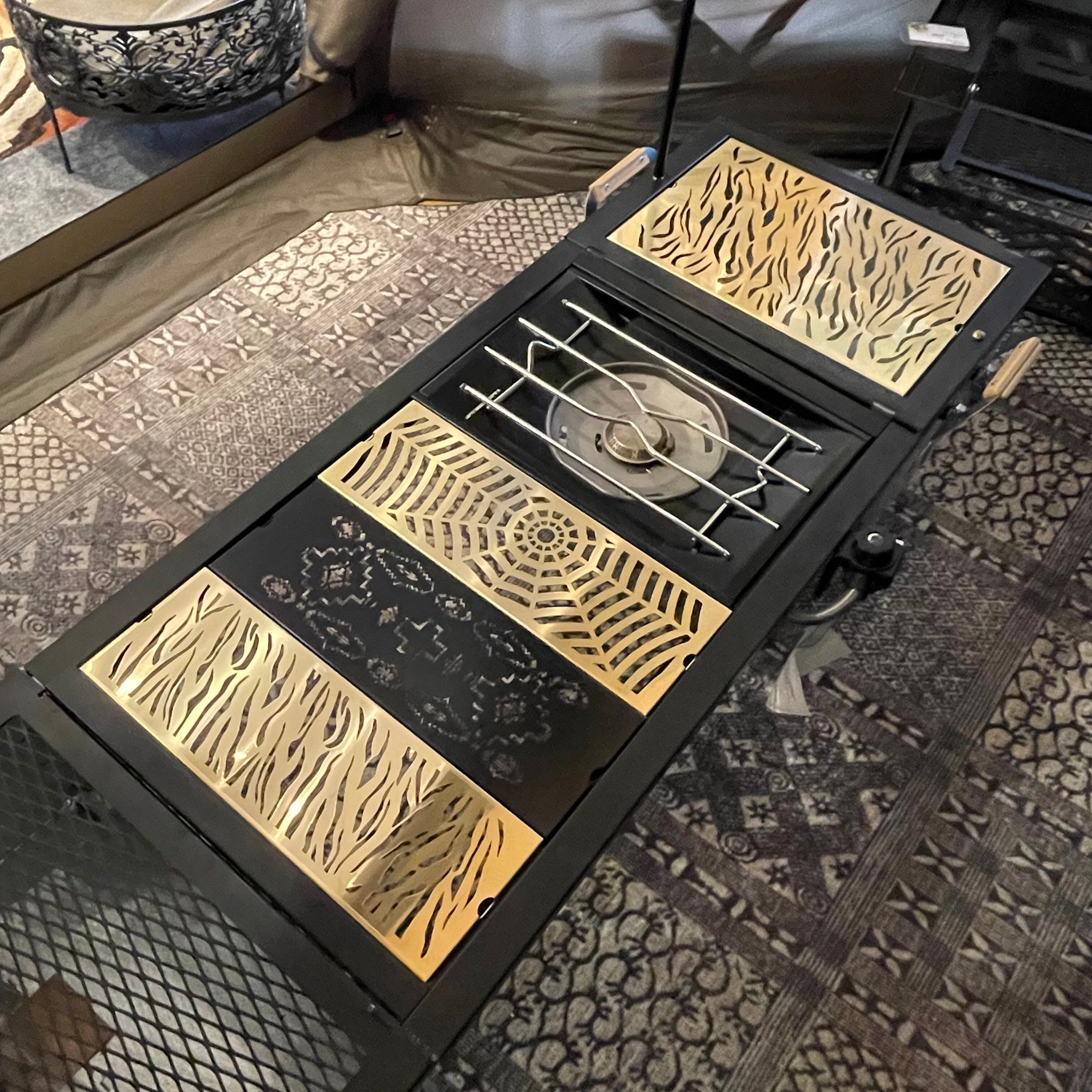 IGT 天板 真鍮 ハーフユニット 【 タイガー 】アイアングリルテーブル