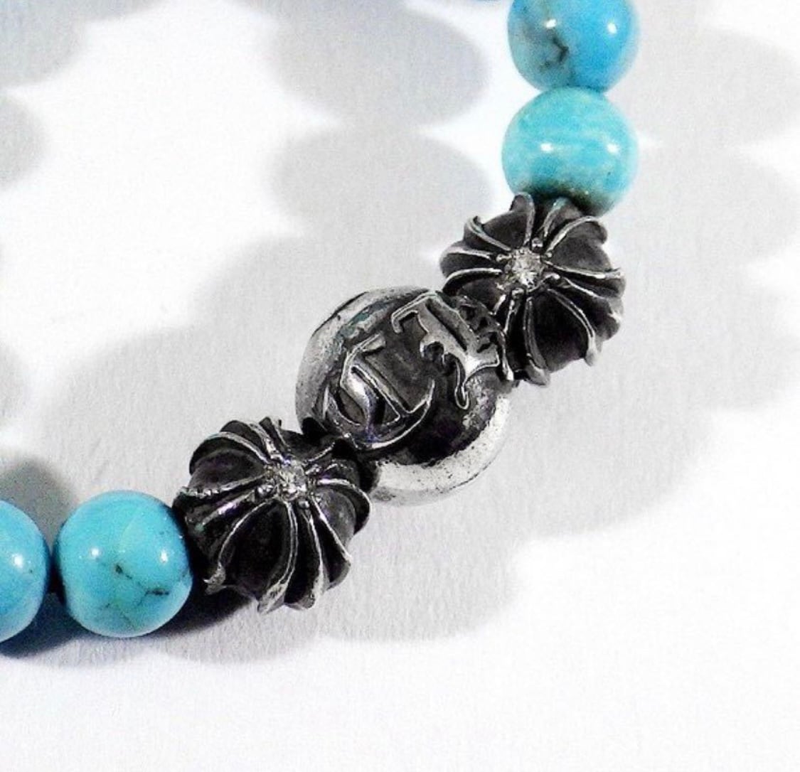 クロムハーツ ビーズリング ターコイズ ダイヤモンド CHROME HEARTS