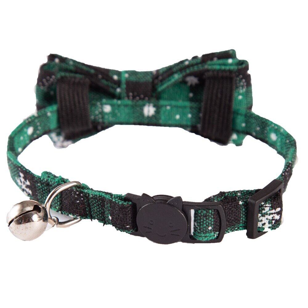 スノーフレーク柄、ファータイプ(①)わんちゃん猫ちゃん用襟つき首輪