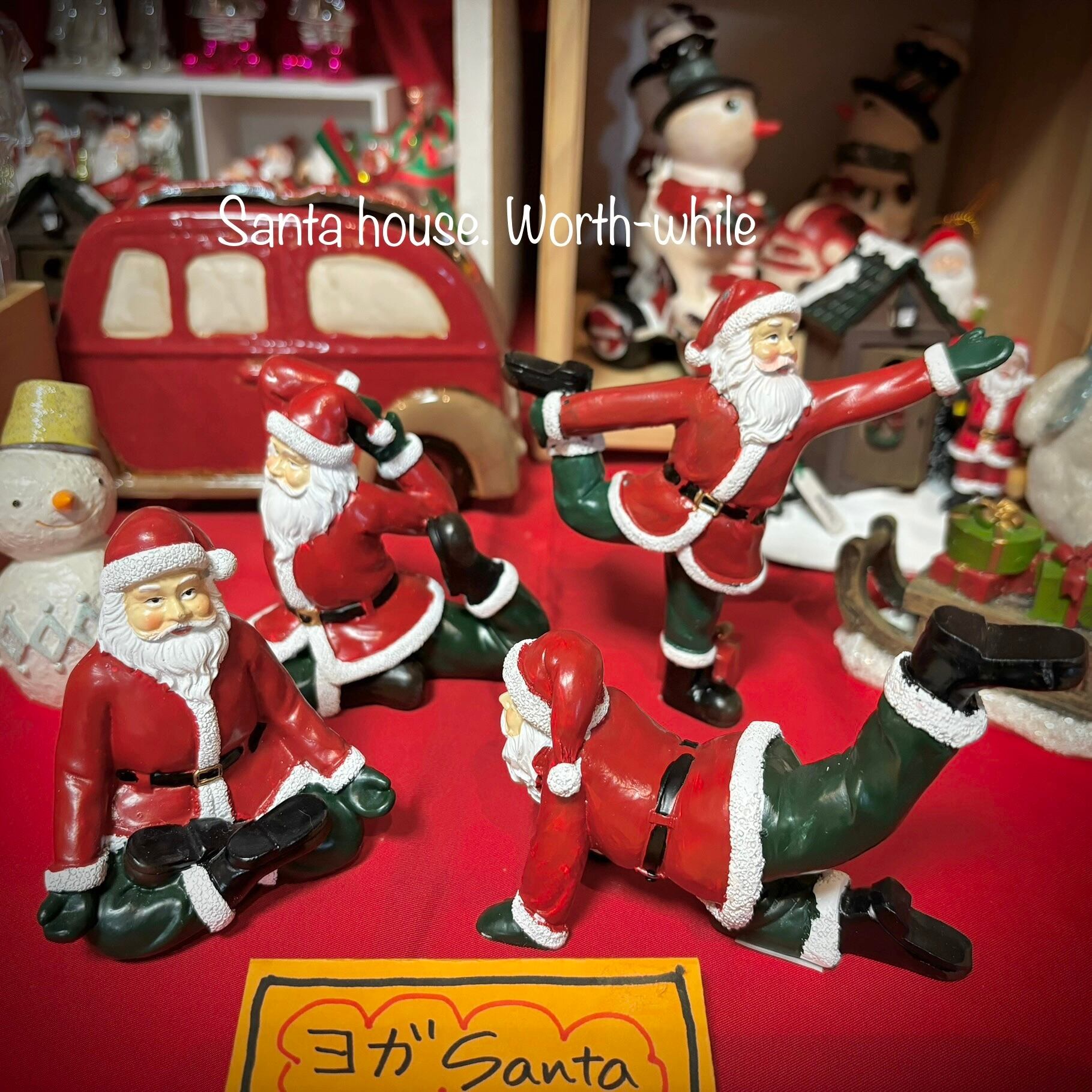 ヨガサンタ サンタクロース ストレッチ 瞑想 クリスマス雑貨