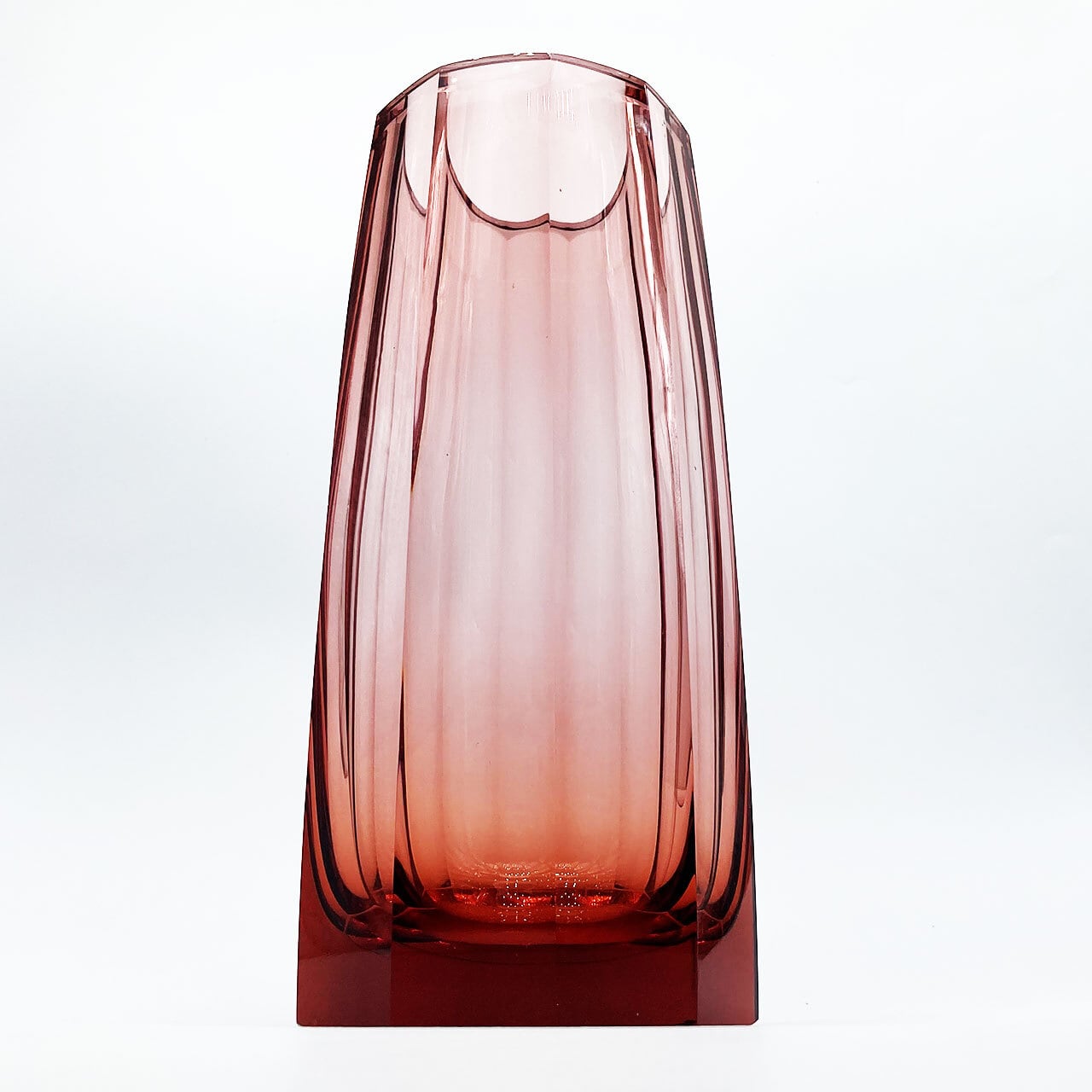 ボヘミアガラス モーゼル Moser 花瓶 フラワーベース プラム