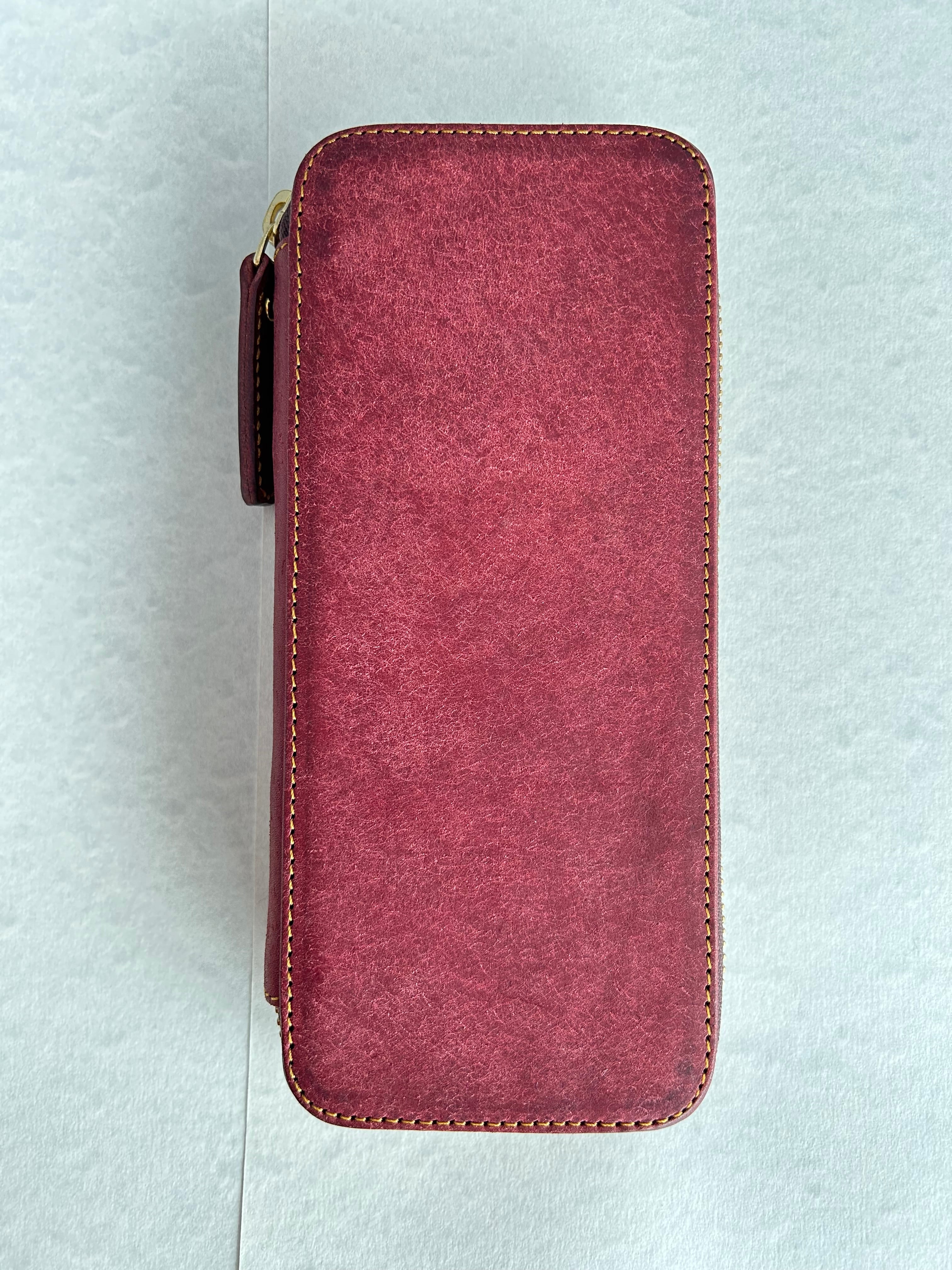 バハギア & クラフト ラウンドジップペンケース (プエブロ革モスト