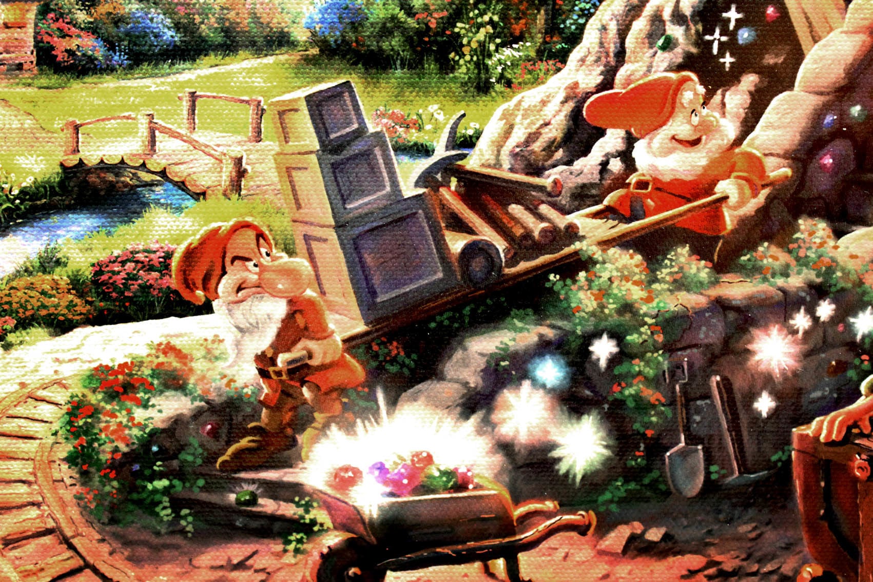 トーマスキンケード ディズニー 白雪姫 七人の小人 キャンバス 絵画