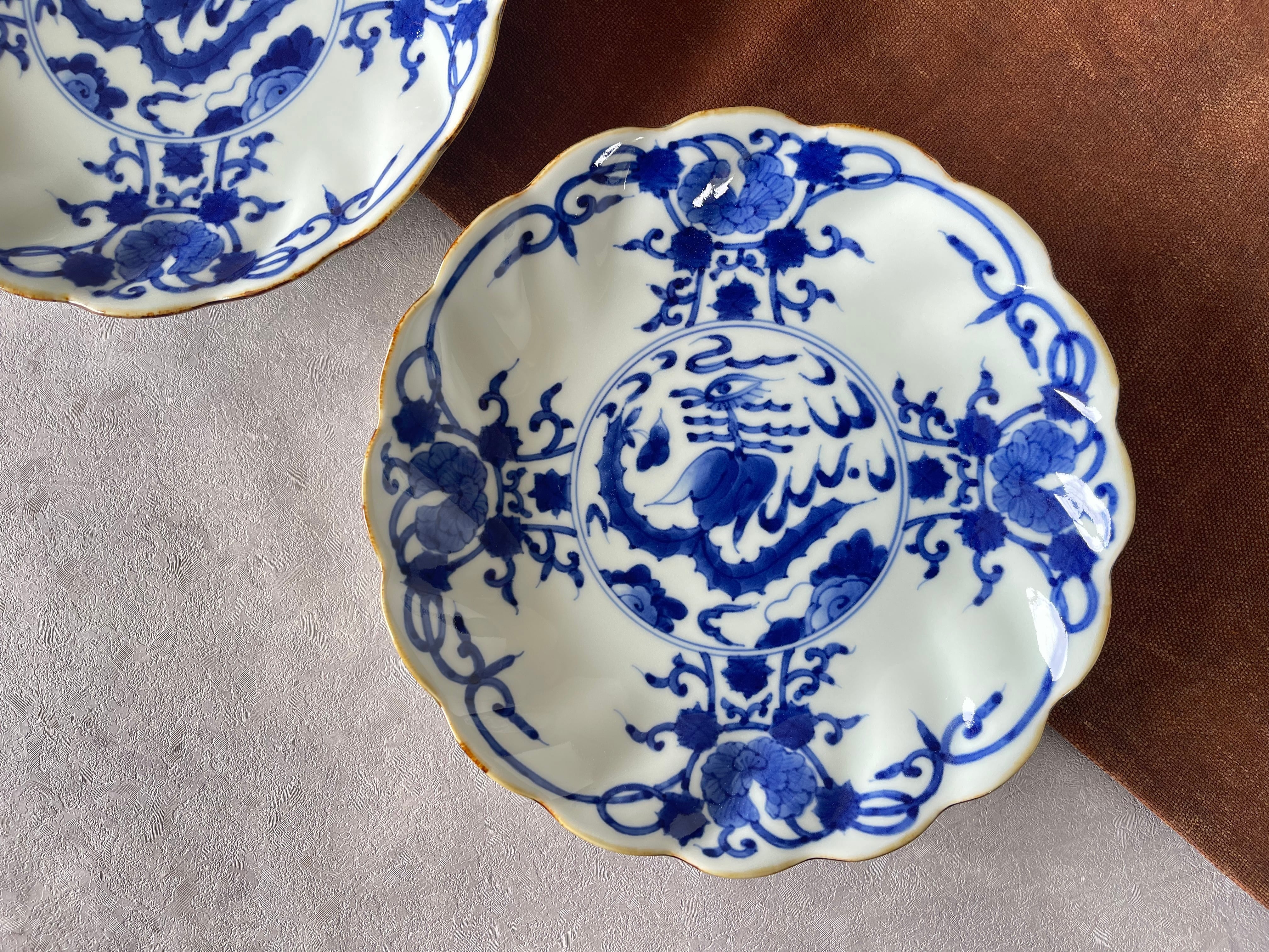 北宋時代 湖田窯 青磁刻花鳳尾花文房洗 覆燒 覆輪