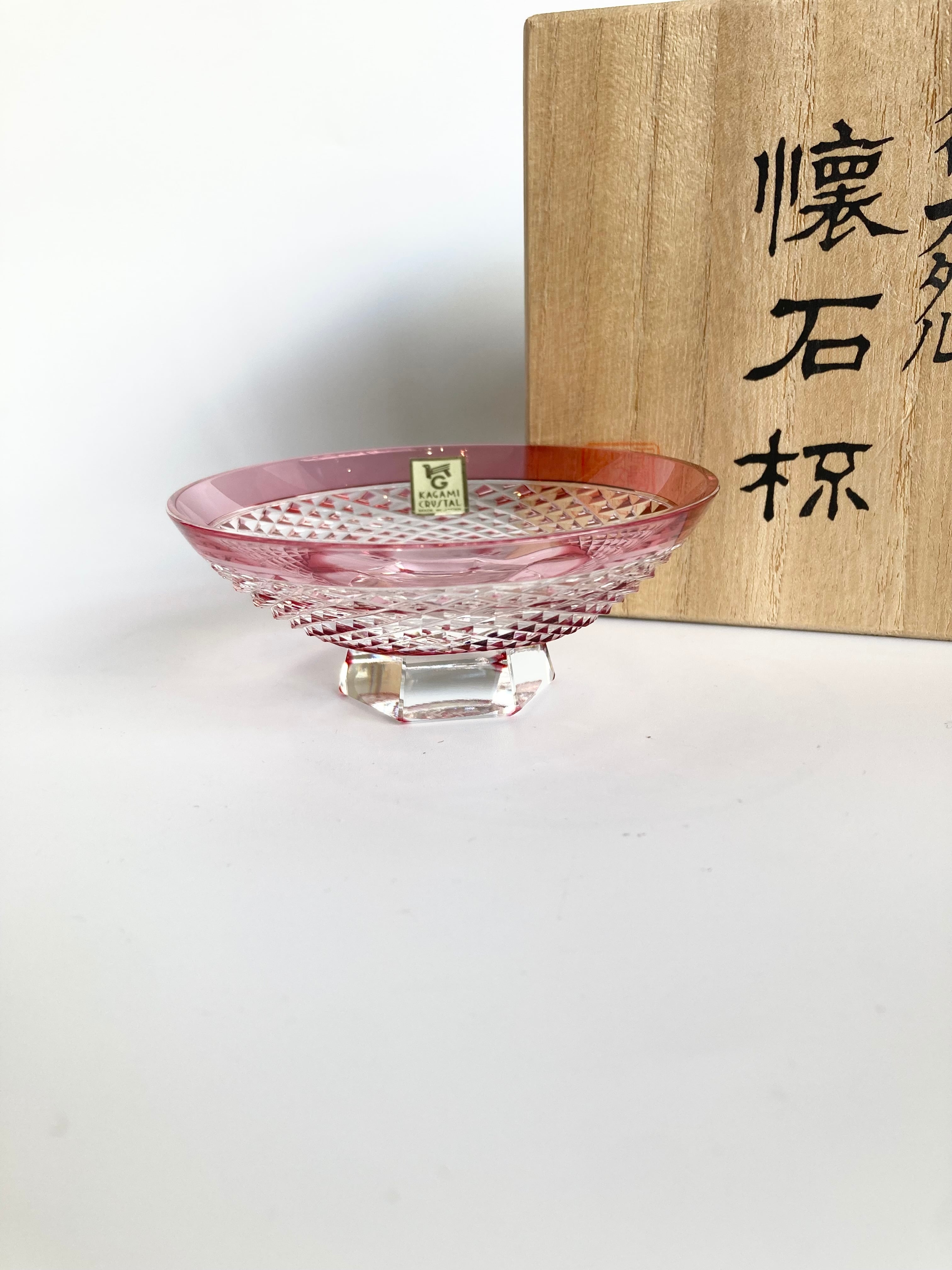 カガミクリスタル】 江戸切子 懐石杯 赤 | 若林陶器