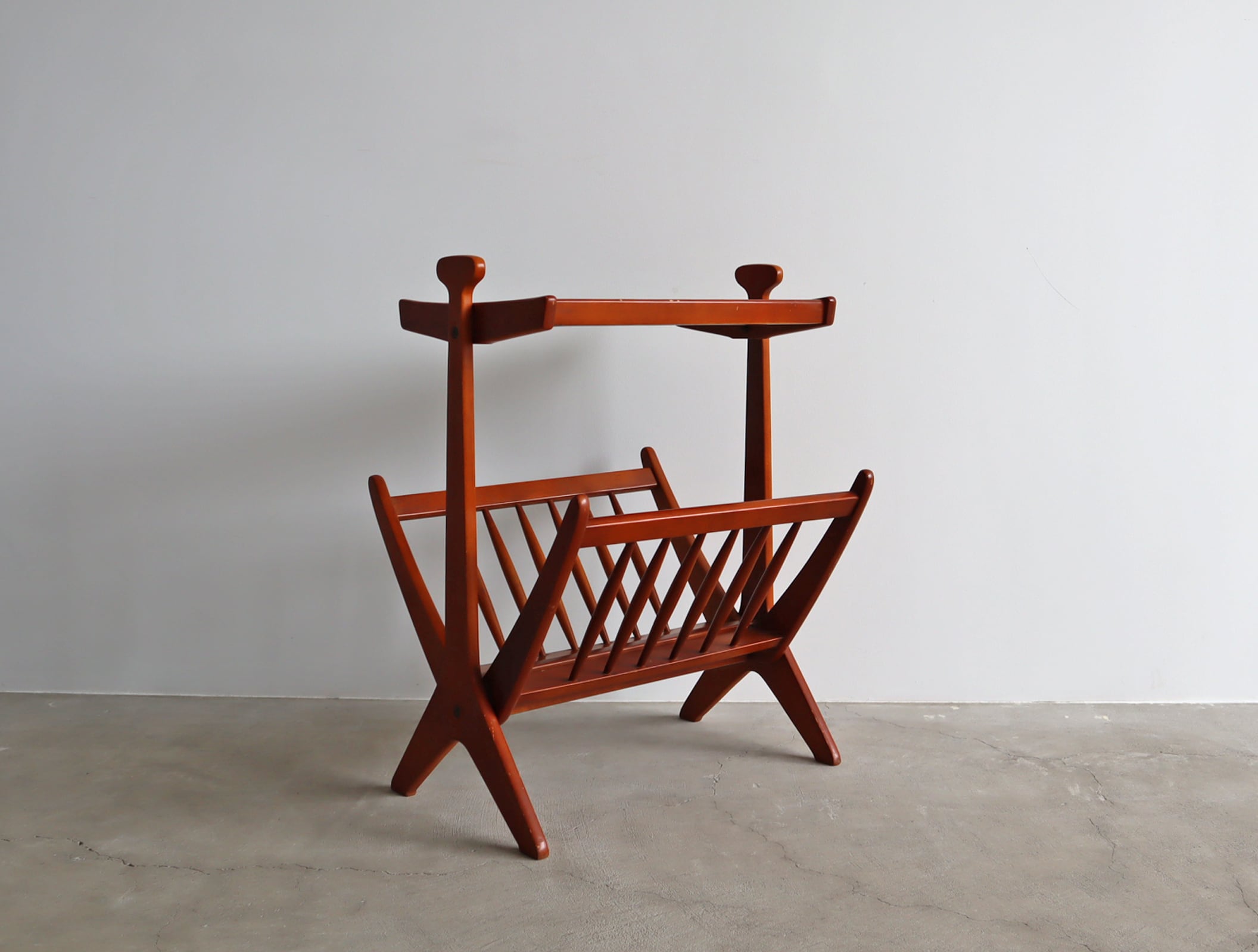 カリモク マガジンラック ビンテージ 電話台 レトロインテリア サイド