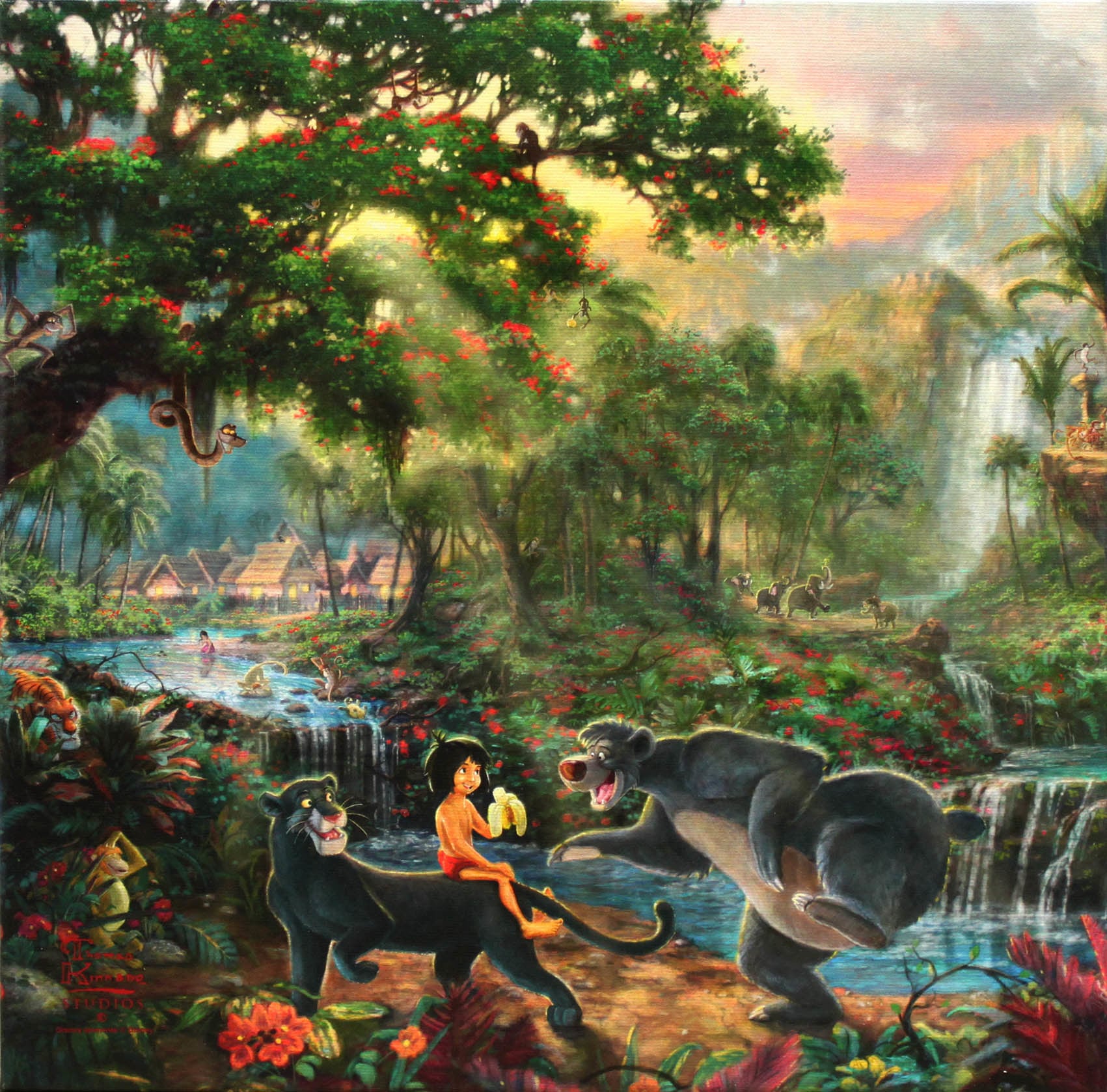 ディズニー「ジャングル ブック」作品証明書 展示用フック付キャンバス