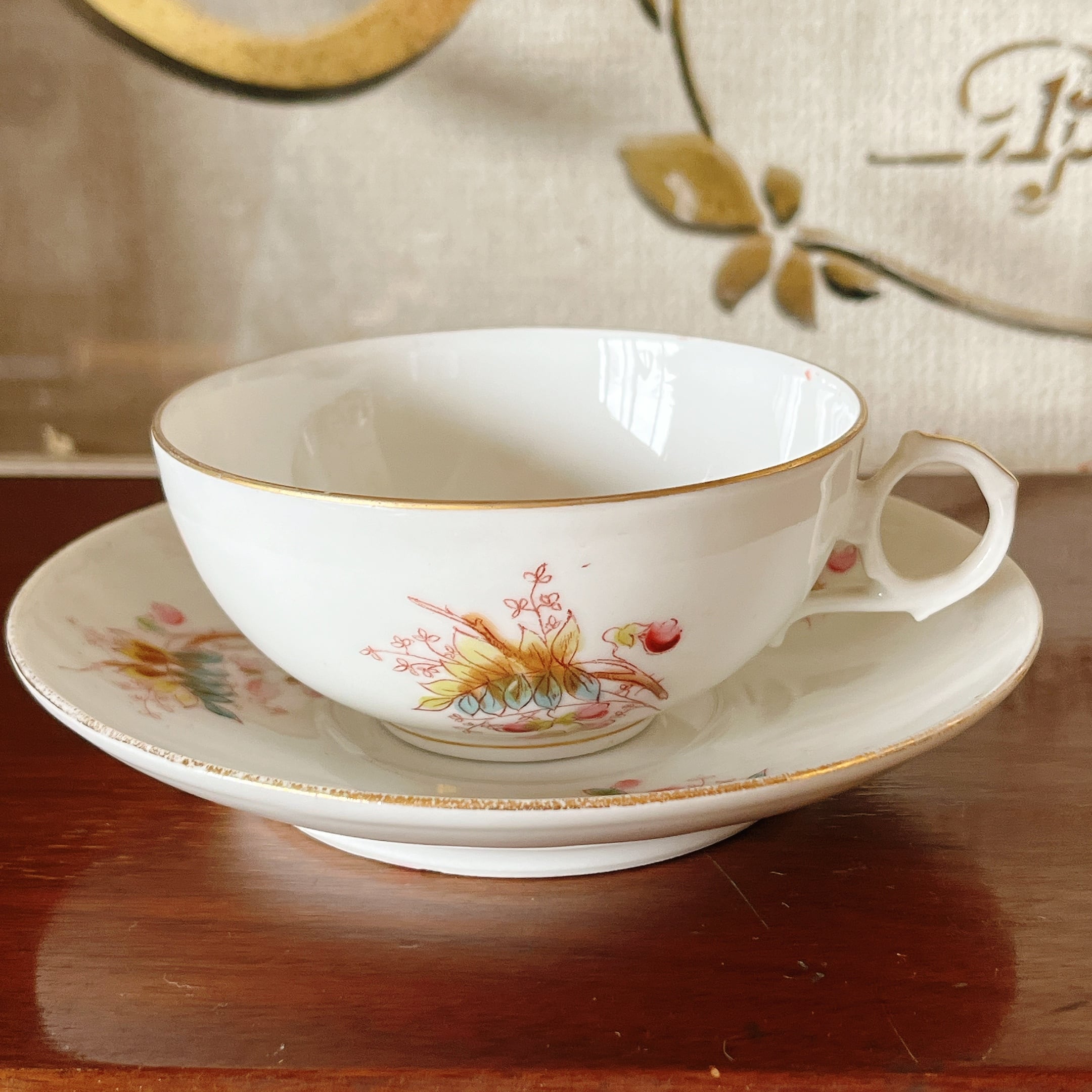 DIGOINサルグミンヌシックな花模様のカフェオレボウル