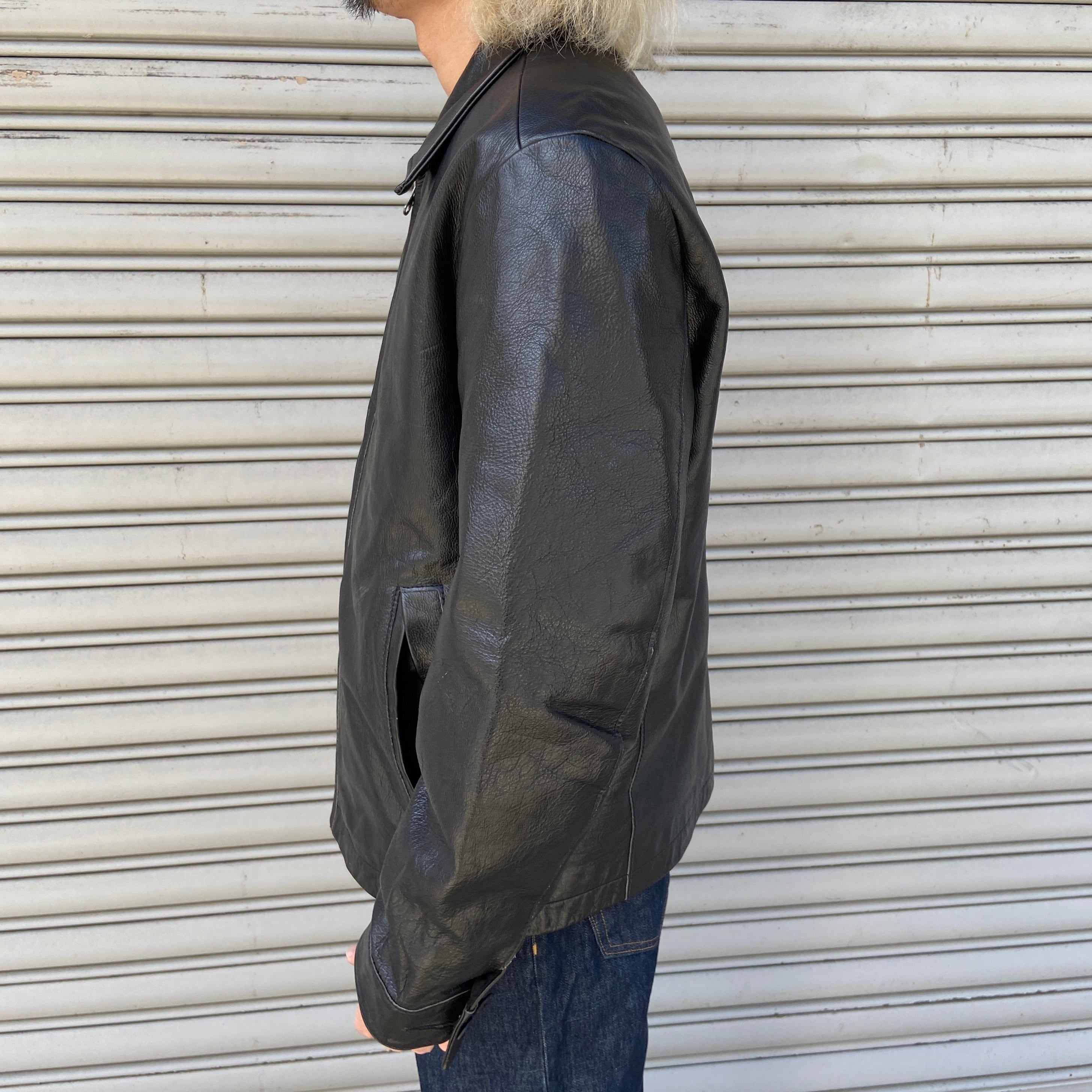 00s GAP オールドギャップ レザージャケット 本革 ブラック M | 古着屋 Uan