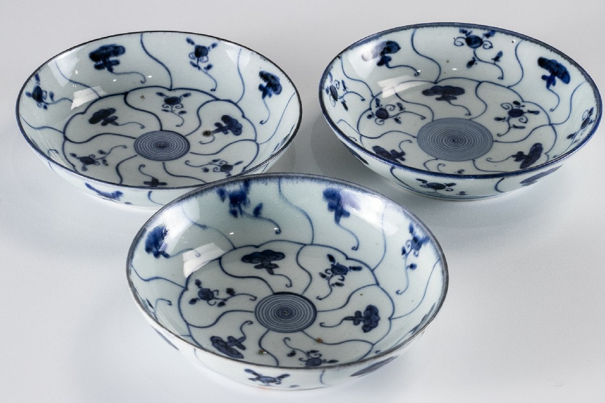 古伊万里 なずな文 コロ茶碗 古伊万里 なずな文 コロ茶碗 古伊万里染付