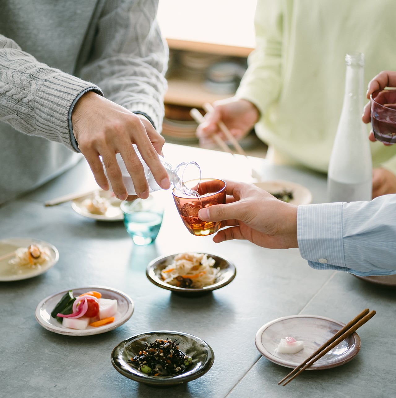 紅葉（金赤×オレンジ）ぐい呑 | 椎名切子（GLASS-LAB) 江戸切子・砂