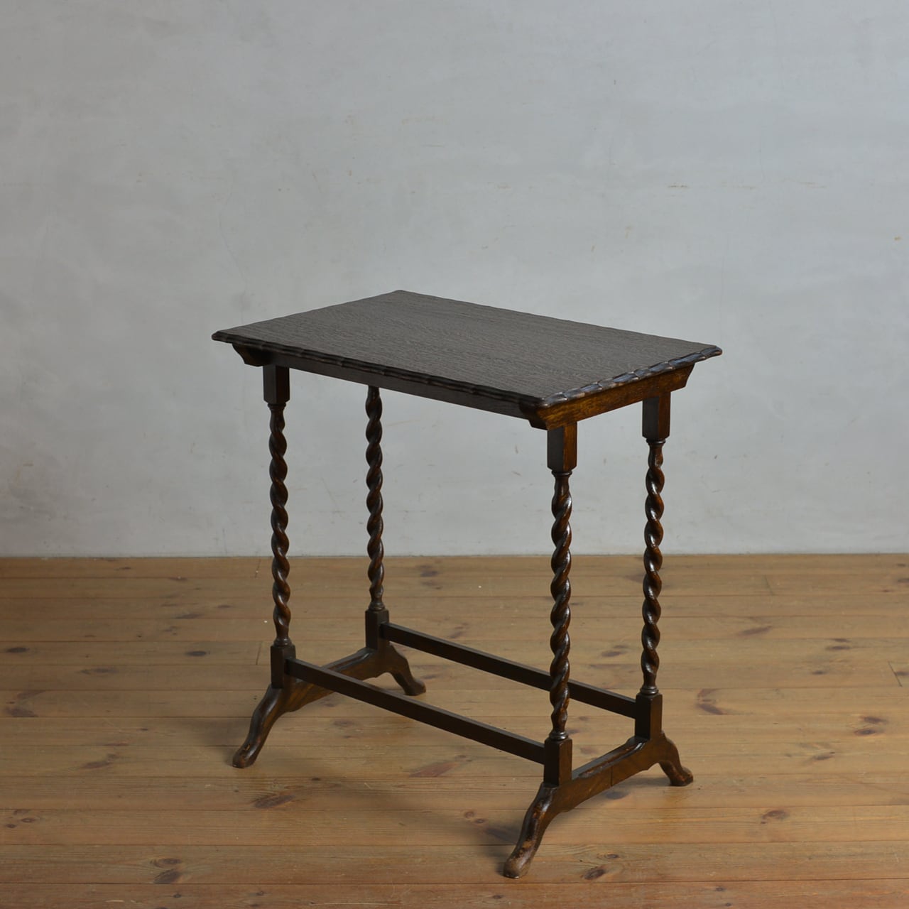 英国アンティーク木製サイドテーブル/オケージョナル/ウィンドウ机/(79