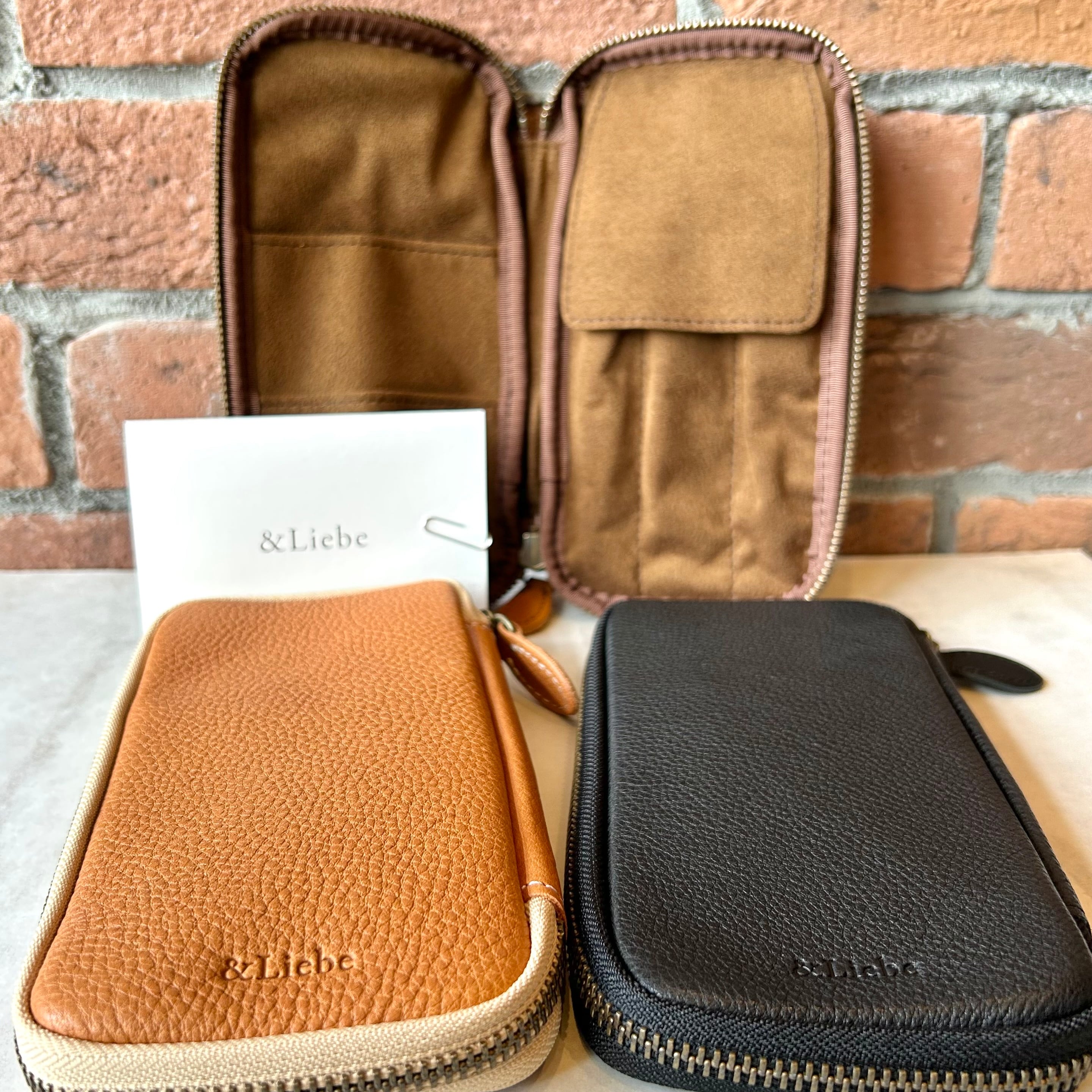 ＆Liebe「文具にこだわる人のジップペンケース（ぺブルヌメ革）」／3本