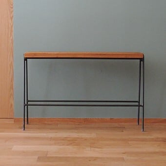 杉古材と無垢鉄で味のあるシンプルなベンチ 【H BENCH（FCO1361)】 古