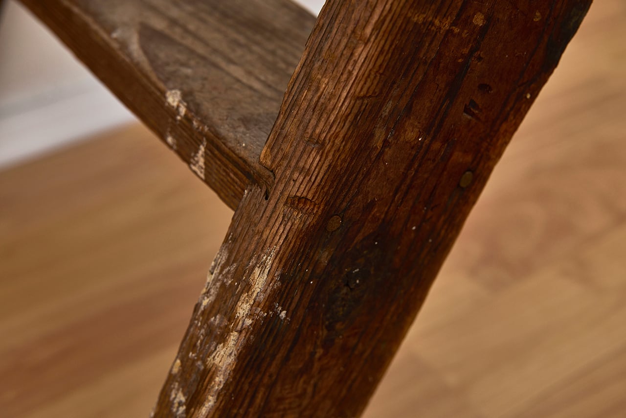 アンティーク 昭和レトロ ヴィンテージ 木製 踏み台 ステップ ラダー