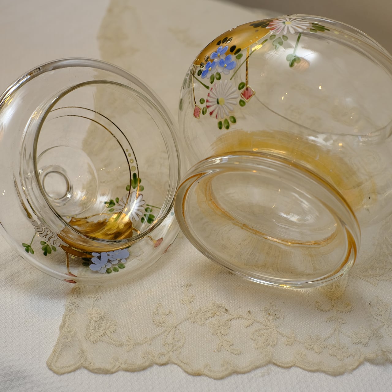 ウランガラス キャンディポット 希少 レア アンティーク 1客 ウラン