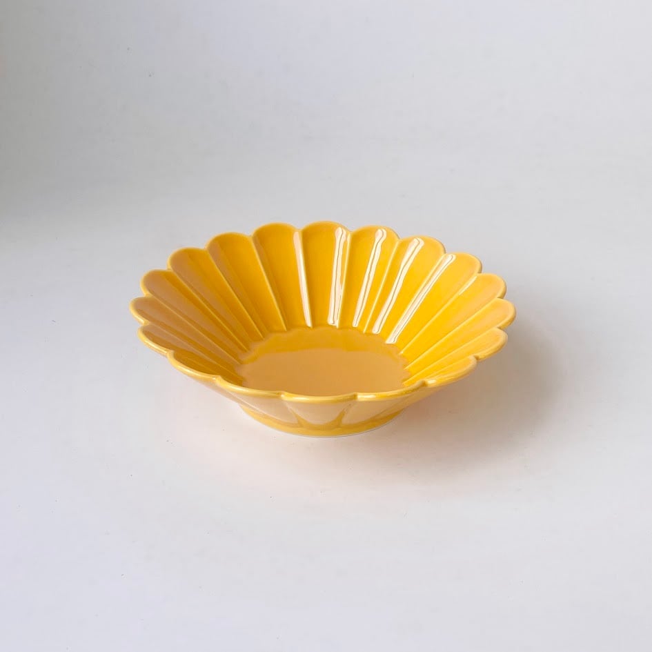 中国 黄交趾 黄釉 龍文線刻皿 小皿 4客まとめて D R6016 中国 黄交趾