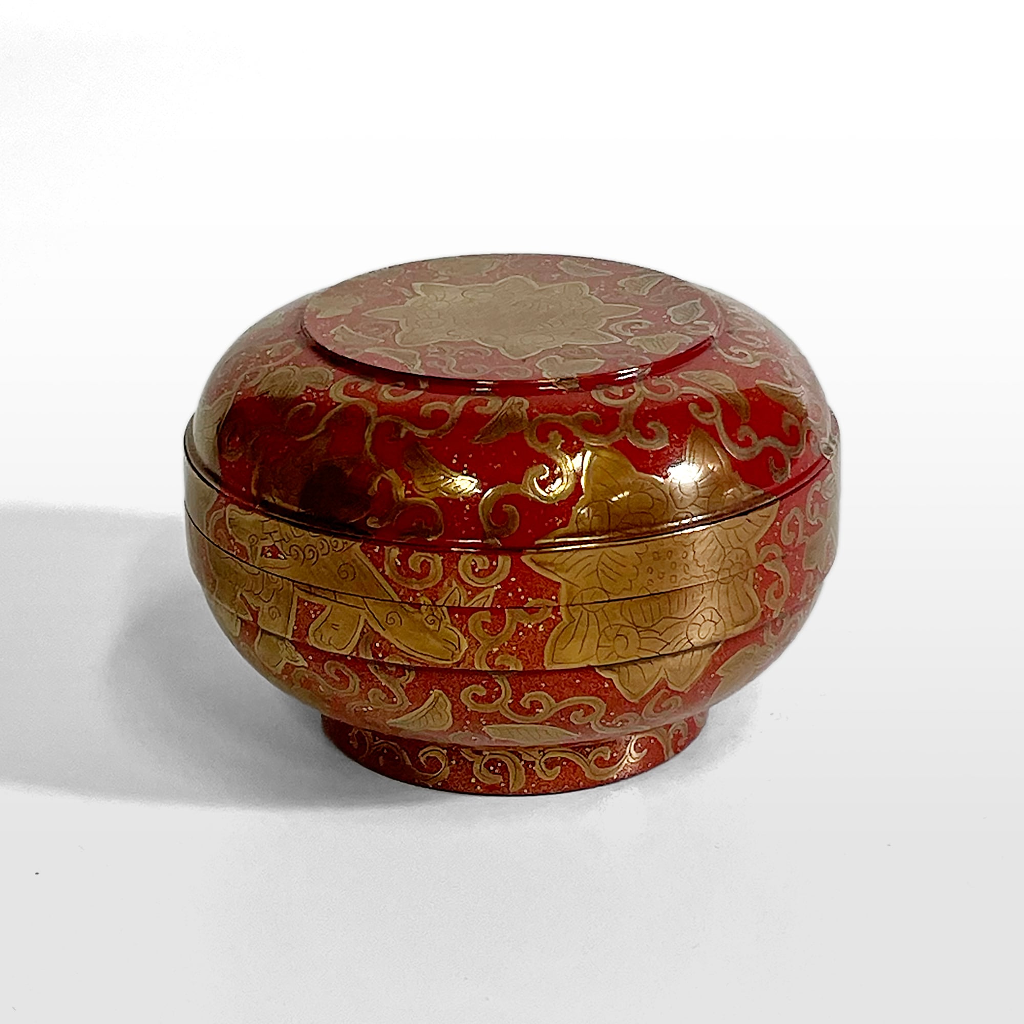 根来蒔絵 香合 キリギリス 共箱つき 根来蒔絵 香合 キリギリス 共箱