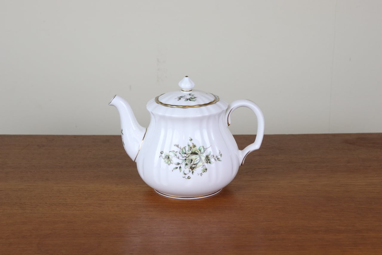 ロイヤルウースター ティーポット コーヒーポット 緑グリーン 花柄