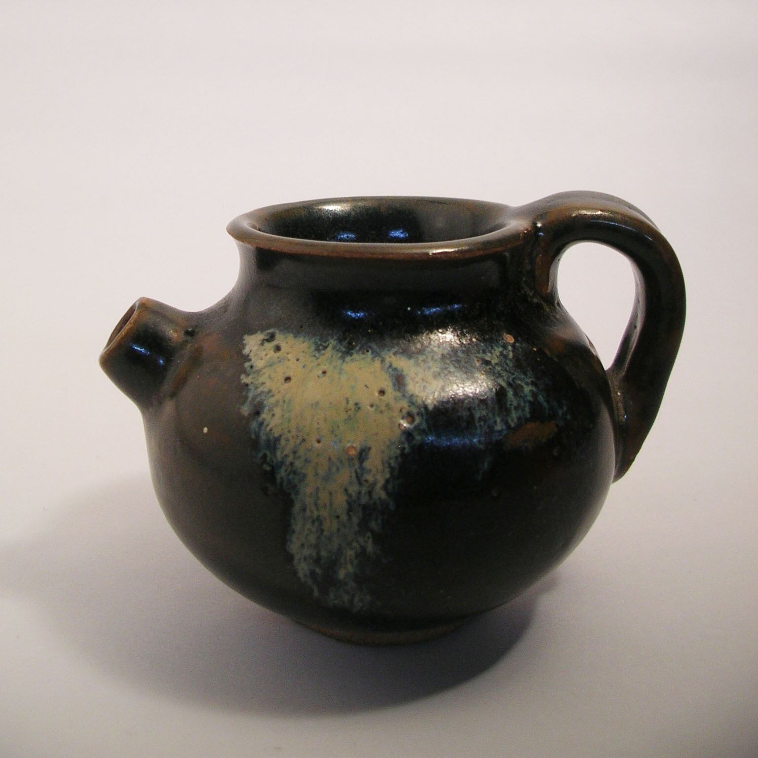 黒釉鳳首水注 唐・宋 磁州窯 シルクロード 中国美術 黒釉鳳首水注 唐