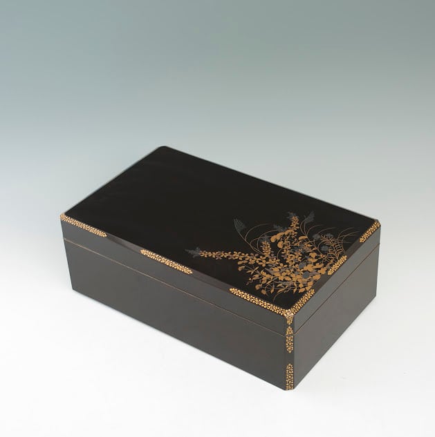 秋草蒔絵文 硯箱 揃 料紙箱 文箱 手文庫 手箱 セット 漆器 漆芸 漆工芸