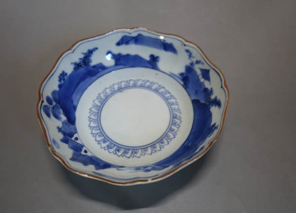 最上作品❗️】江戸時代中期元禄～享保藍柿右衛門染付花の図輪花皿5客