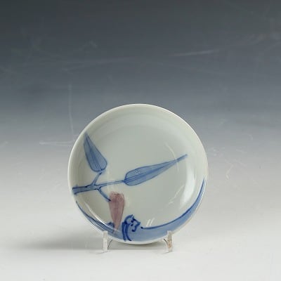 骨董 アンティーク 染付 輪線 渦巻 糸巻 小皿 平盃 豆皿 酒器 骨董