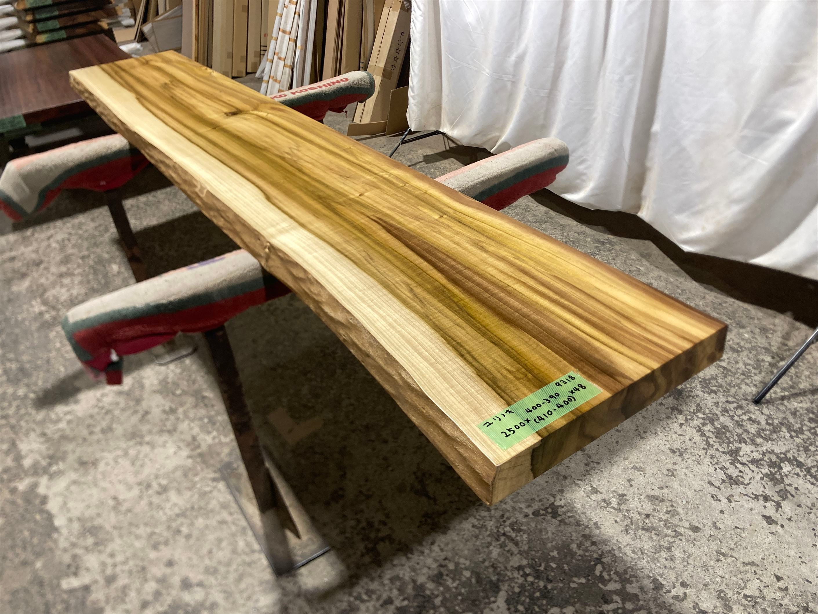 銘木自然木花台作家物／一枚板 テーブル