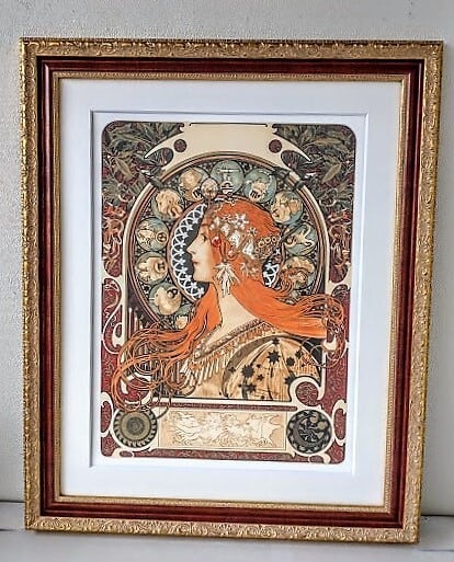 額付 限定部数268/300】アルフォンス・ミュシャ「ゾディアック」 額付