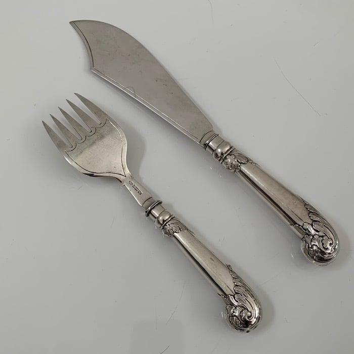 S 【英国アンティーク】シルバープレート ナイフ＆フォーク カトラリー