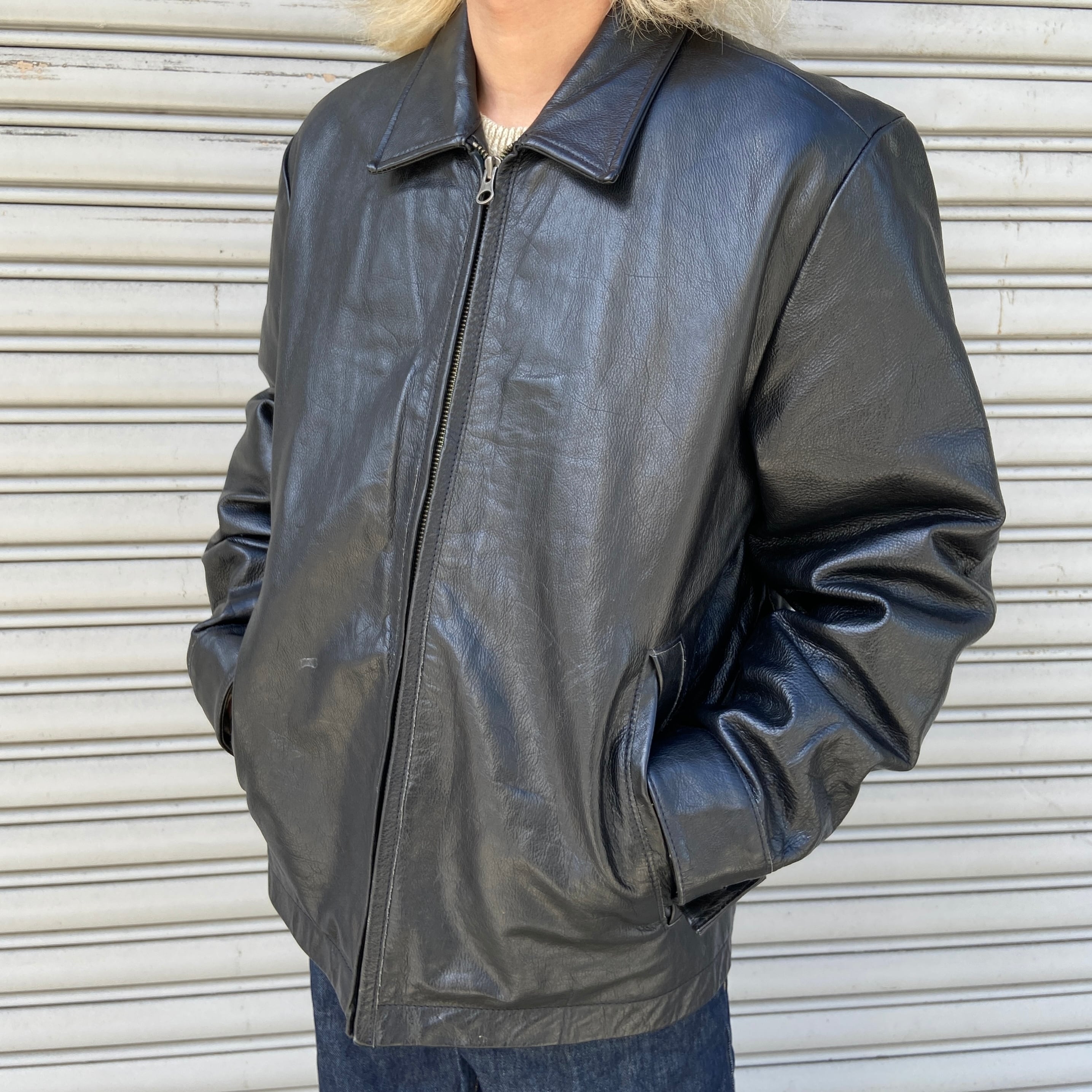 00s GAP オールドギャップ レザージャケット 本革 ブラック M | 古着屋 Uan