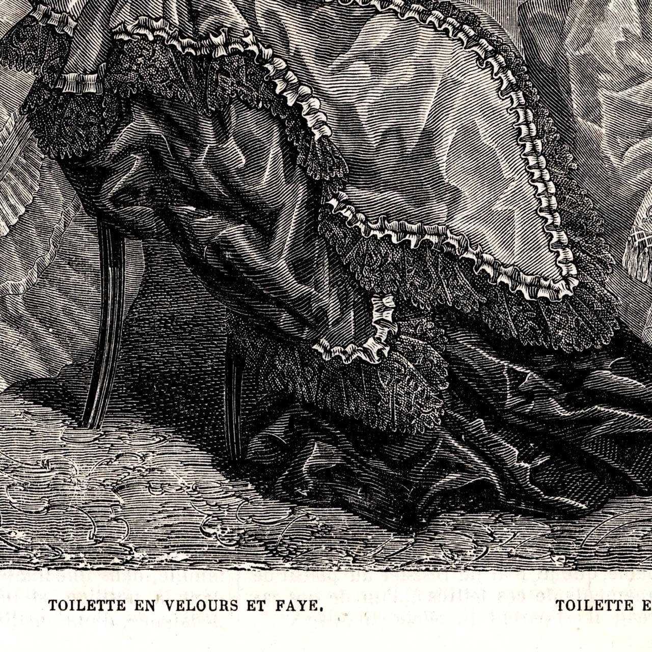 1873年銅版画◇フランス ファッション誌『ラ・モード・イリュストレ