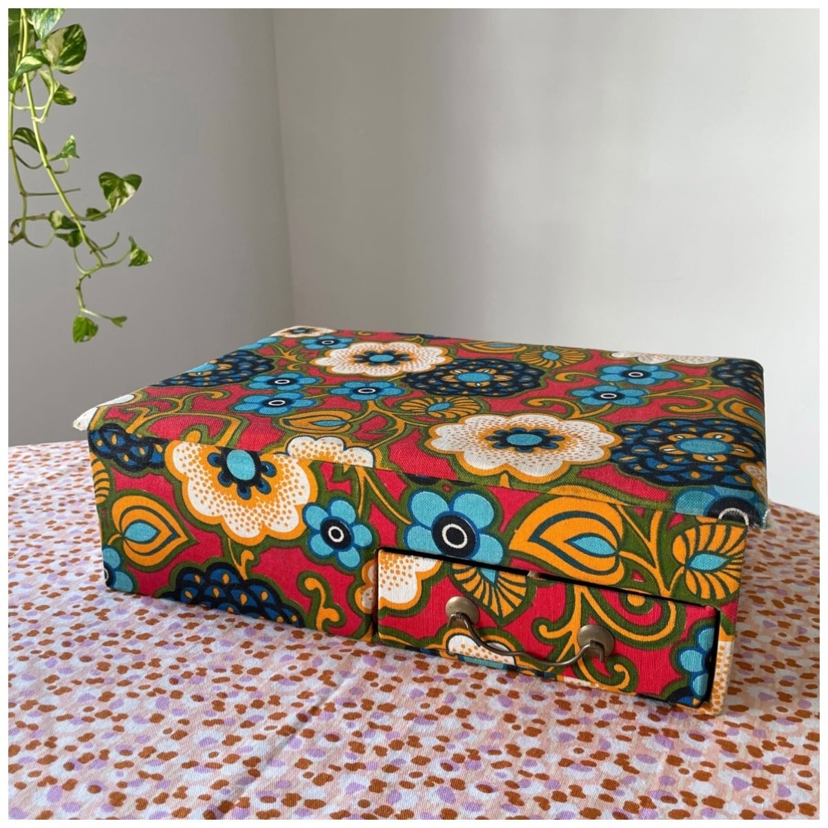 フランス アンティーク☆カルトナージュ 布箱 フレンチファブリック