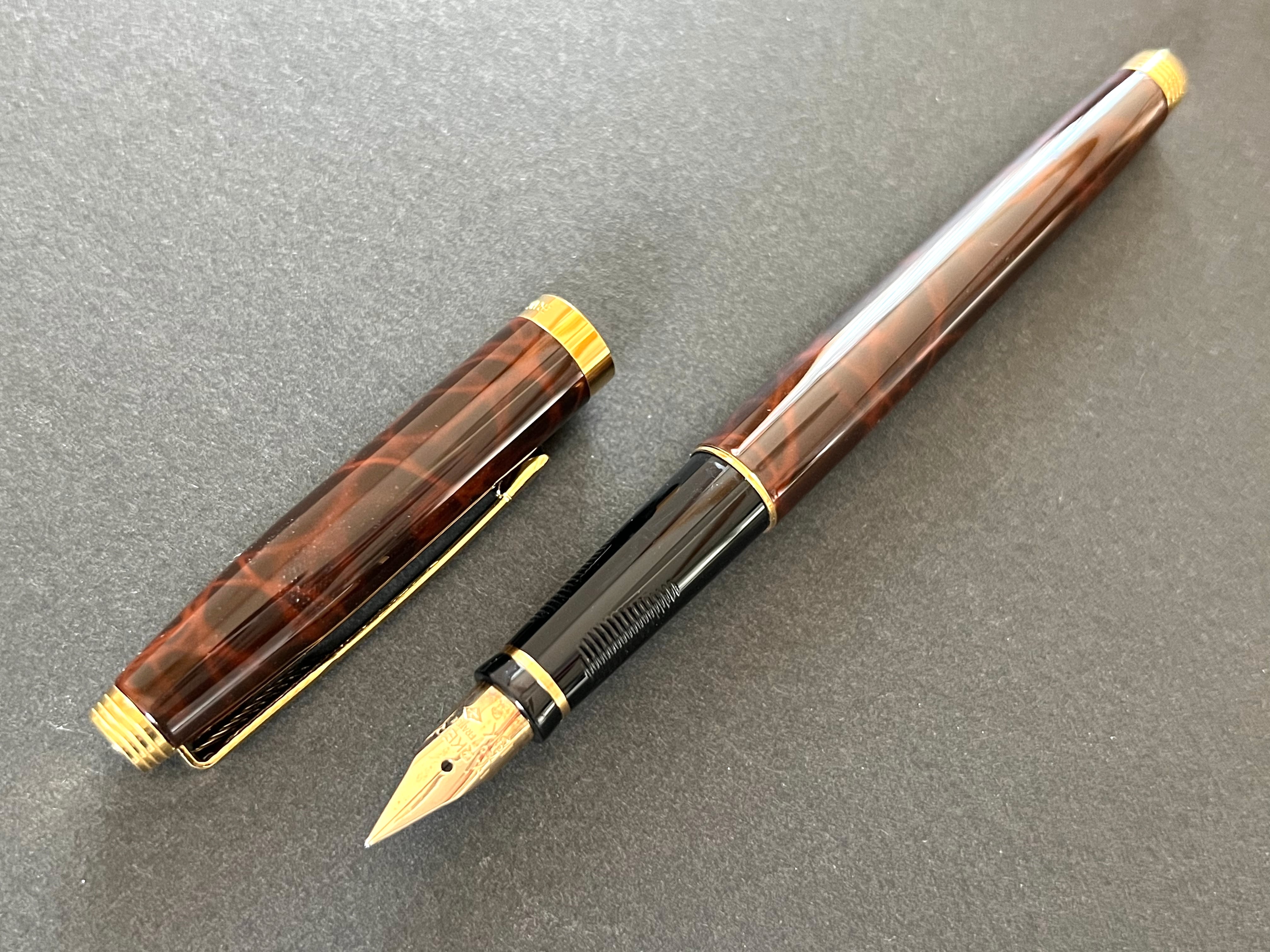 80s パーカー 75 デラックス 茶漆 PARKER 75 Delux （細字） 18K