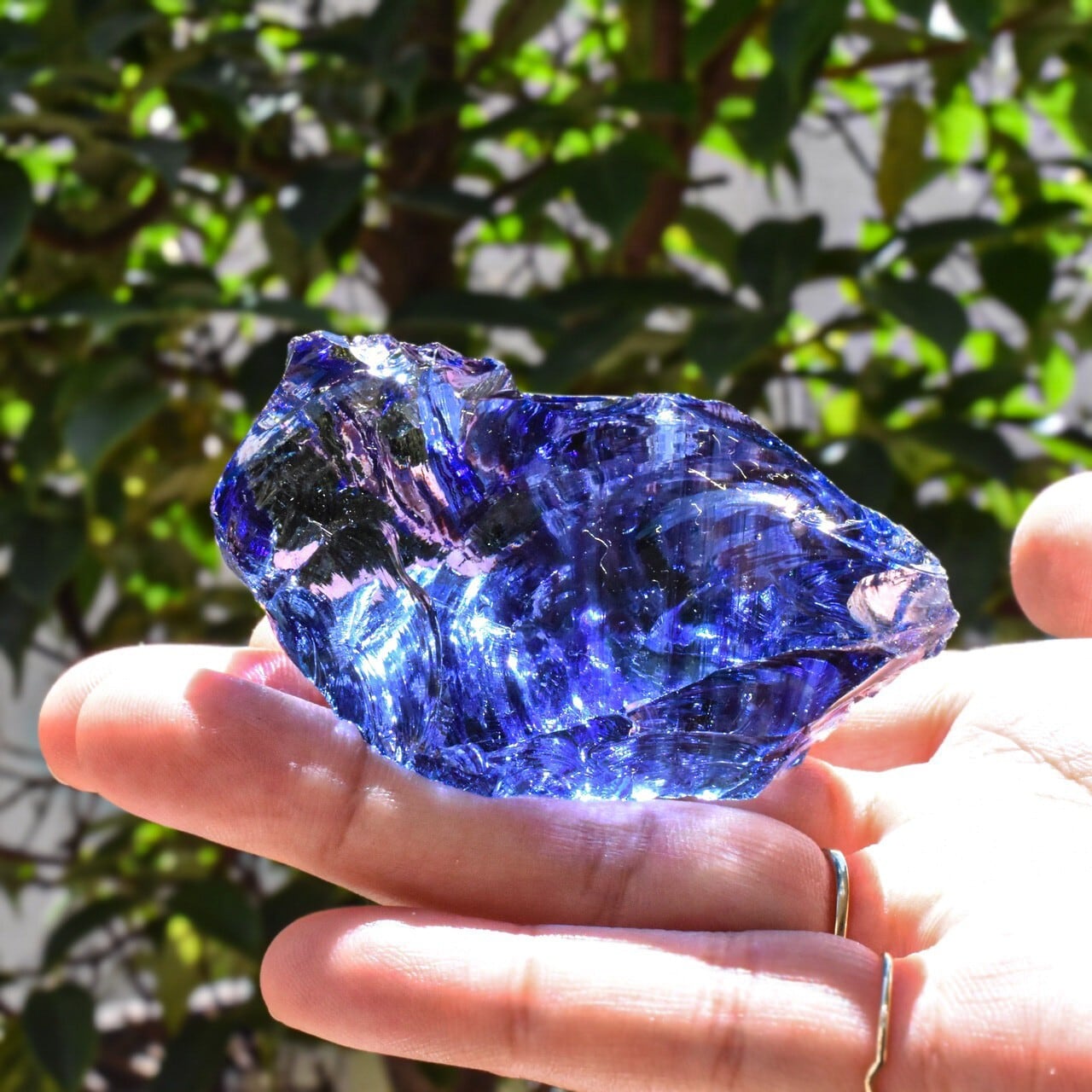 虹入り シエラネバダ産 アンダラクリスタル原石 タンザナイトブルー B