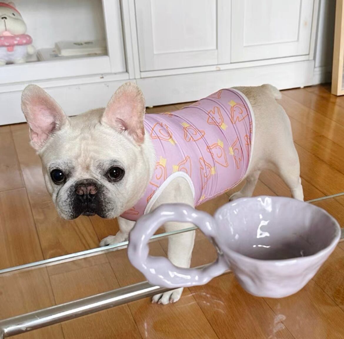 袖にクマさんのロンT フレブル服 パグ服 犬服 ハンドメイド 【公式通販】