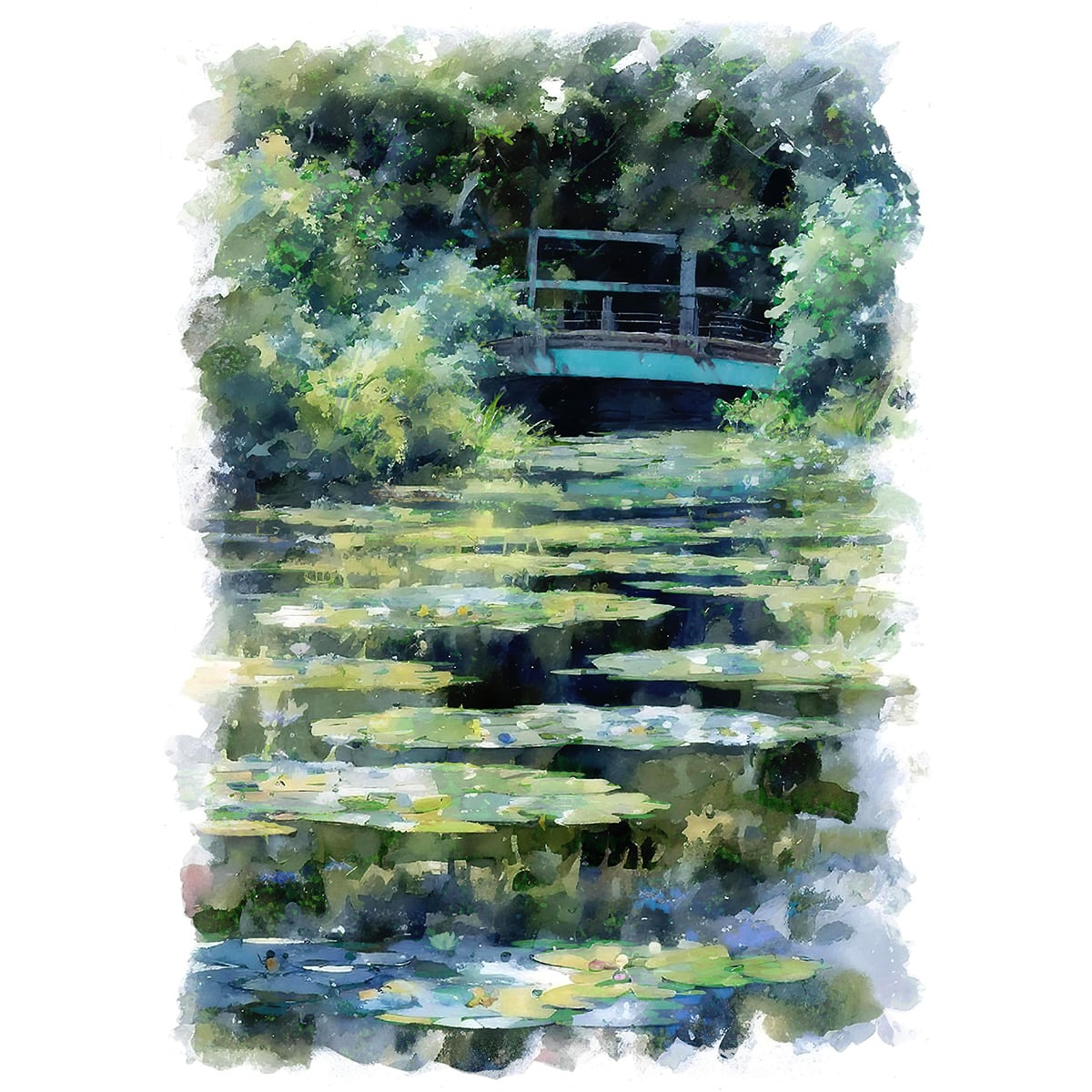 絵画 風景画(街並み) 日本 高知県 北川村「モネの庭」 インテリア