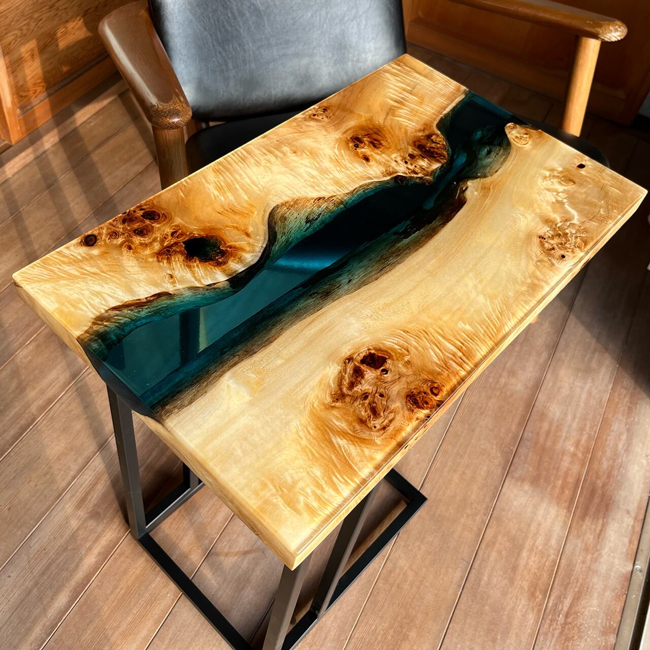 ポプラ ソファテーブル レジンテーブル サイドテーブル リバーテーブル