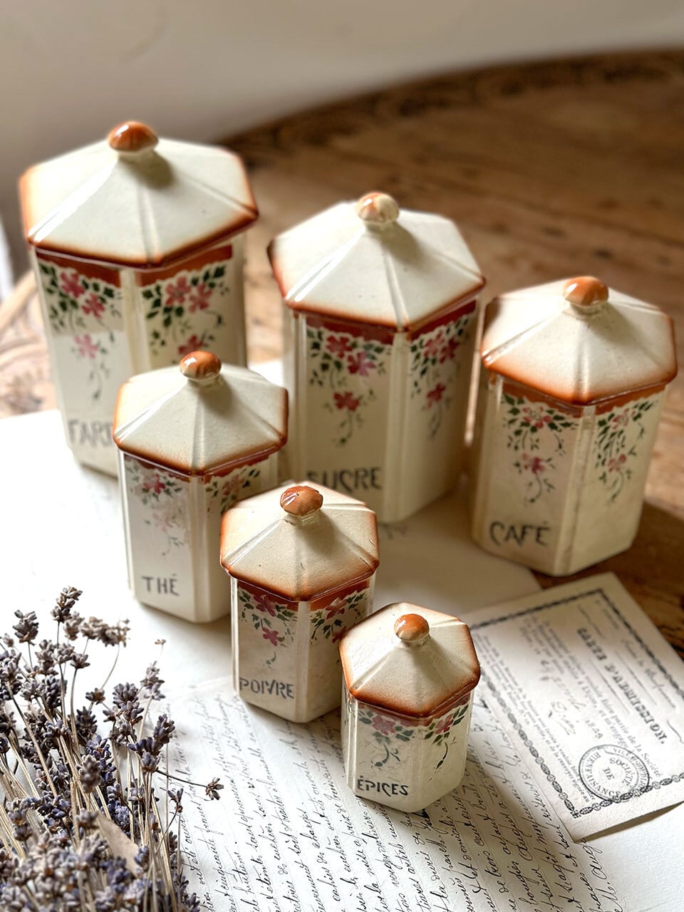 アンティーク キャニスター3点セット フランスアンティーク