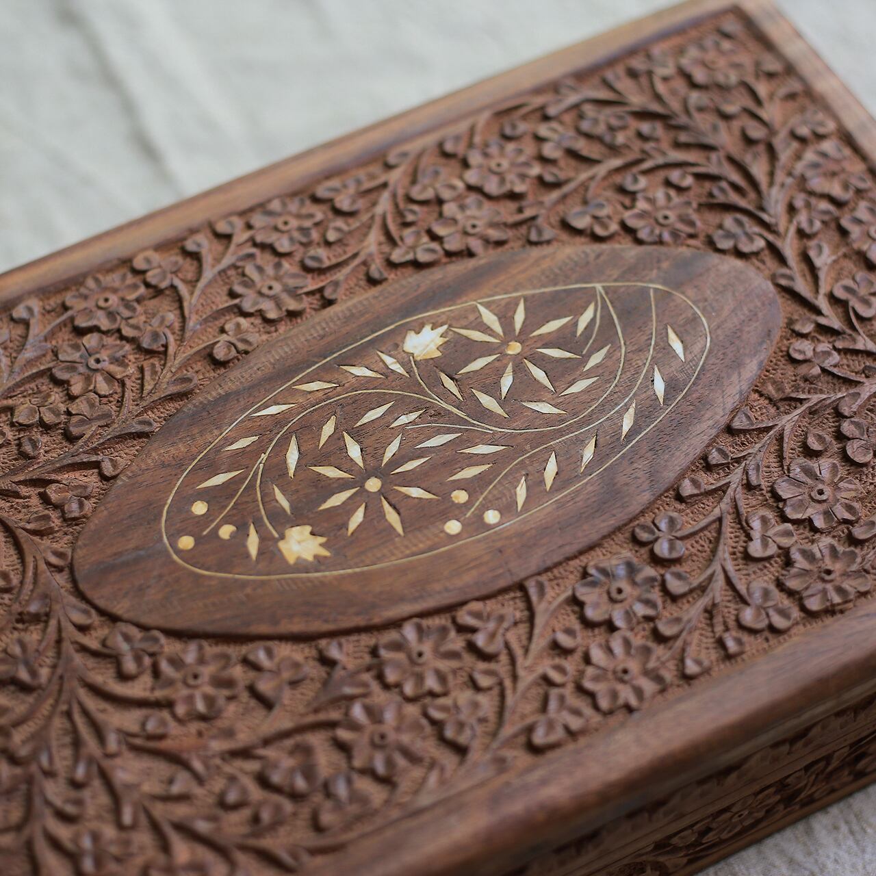 木彫り トレイ 花柄 彫刻 ハナミズキ 【公式通販】
