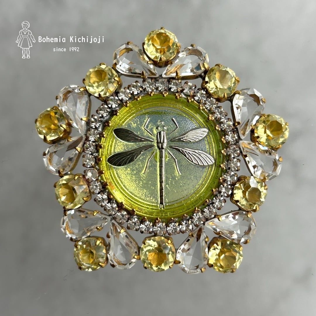 Germany agateガラス ヴィンテージブローチB115 Germany agateガラス