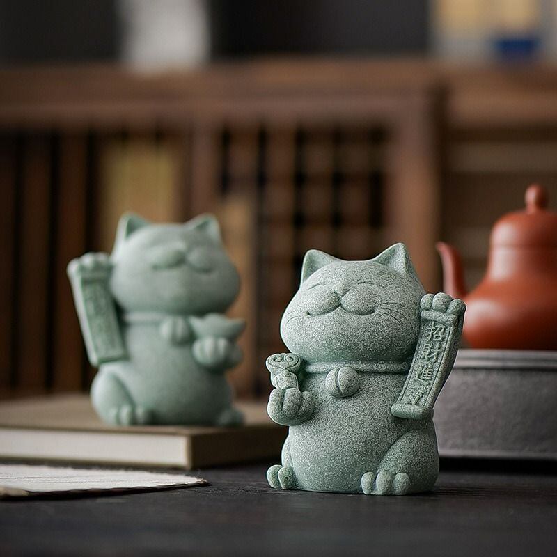 新品未使用】獅子 ペア オブジェ ライオン 唐三彩 開運 幸福 商売繁盛