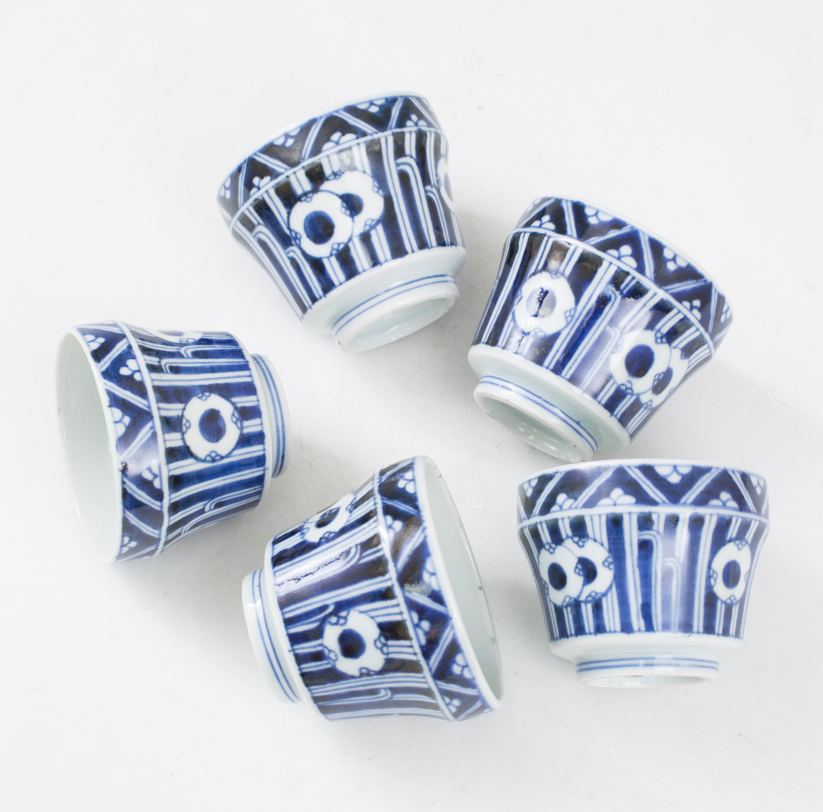 古伊万里 鉄線文（？） 蕎麦猪口 アンティーク 骨董 そば猪口 伊万里染