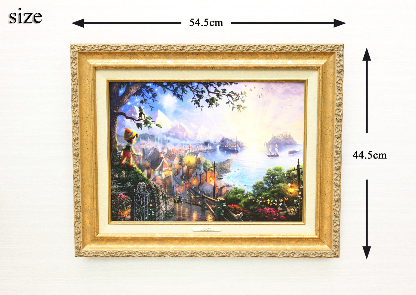 ディズニー「ピノキオ/星に願いを」作品証明書 展示用フック付